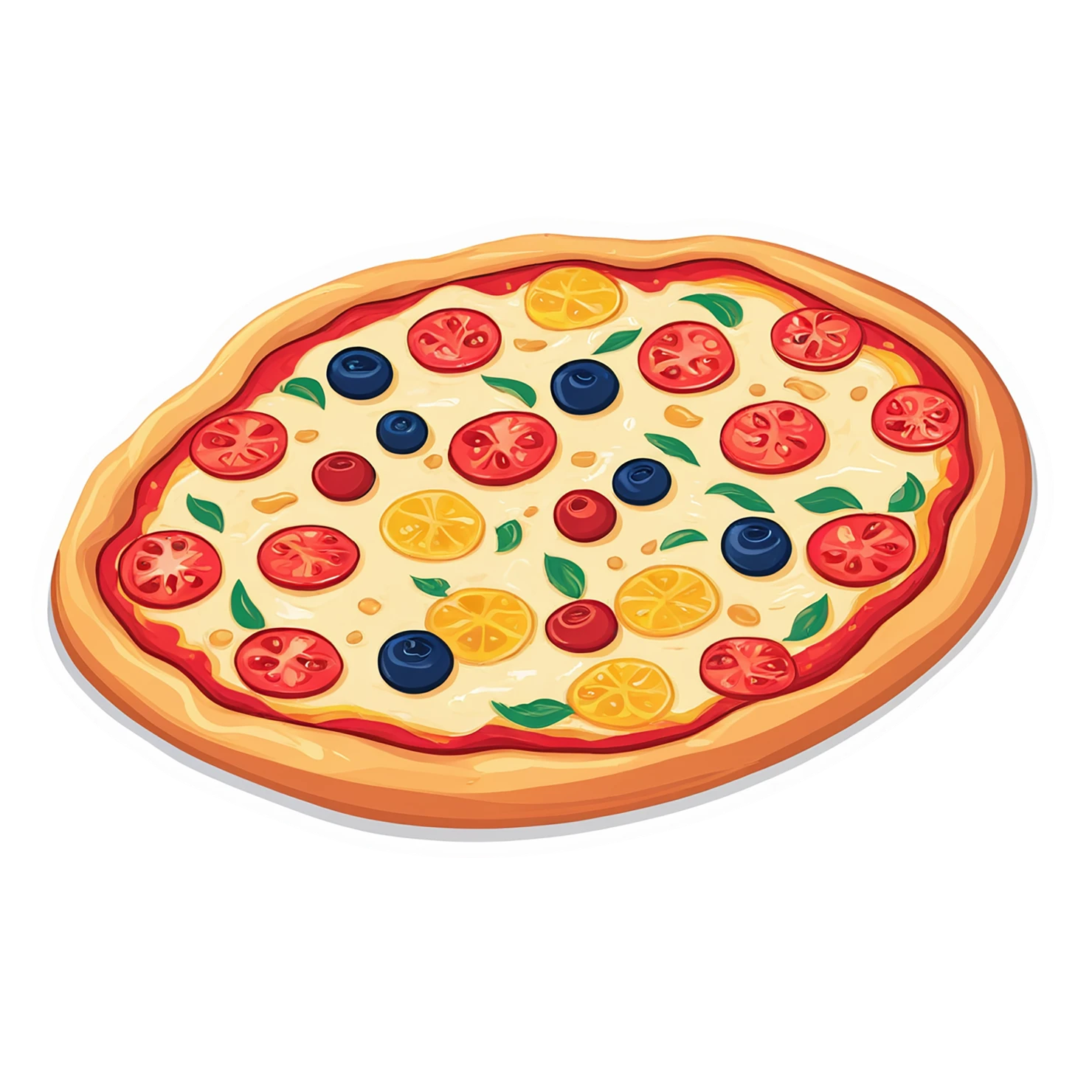 Pizza cute sticker isolated on transparent background #20355