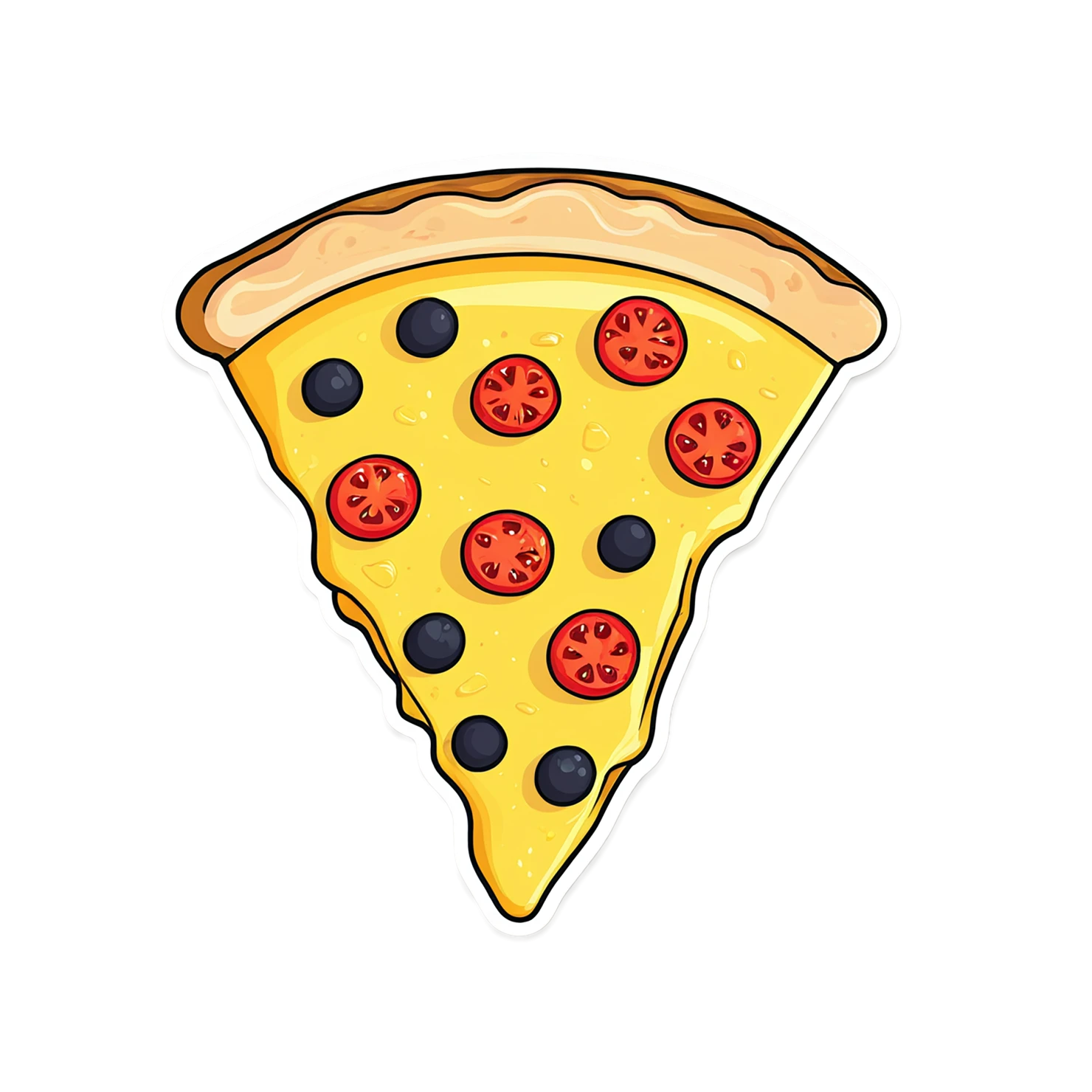 Pizza cute sticker isolated on transparent background #20356