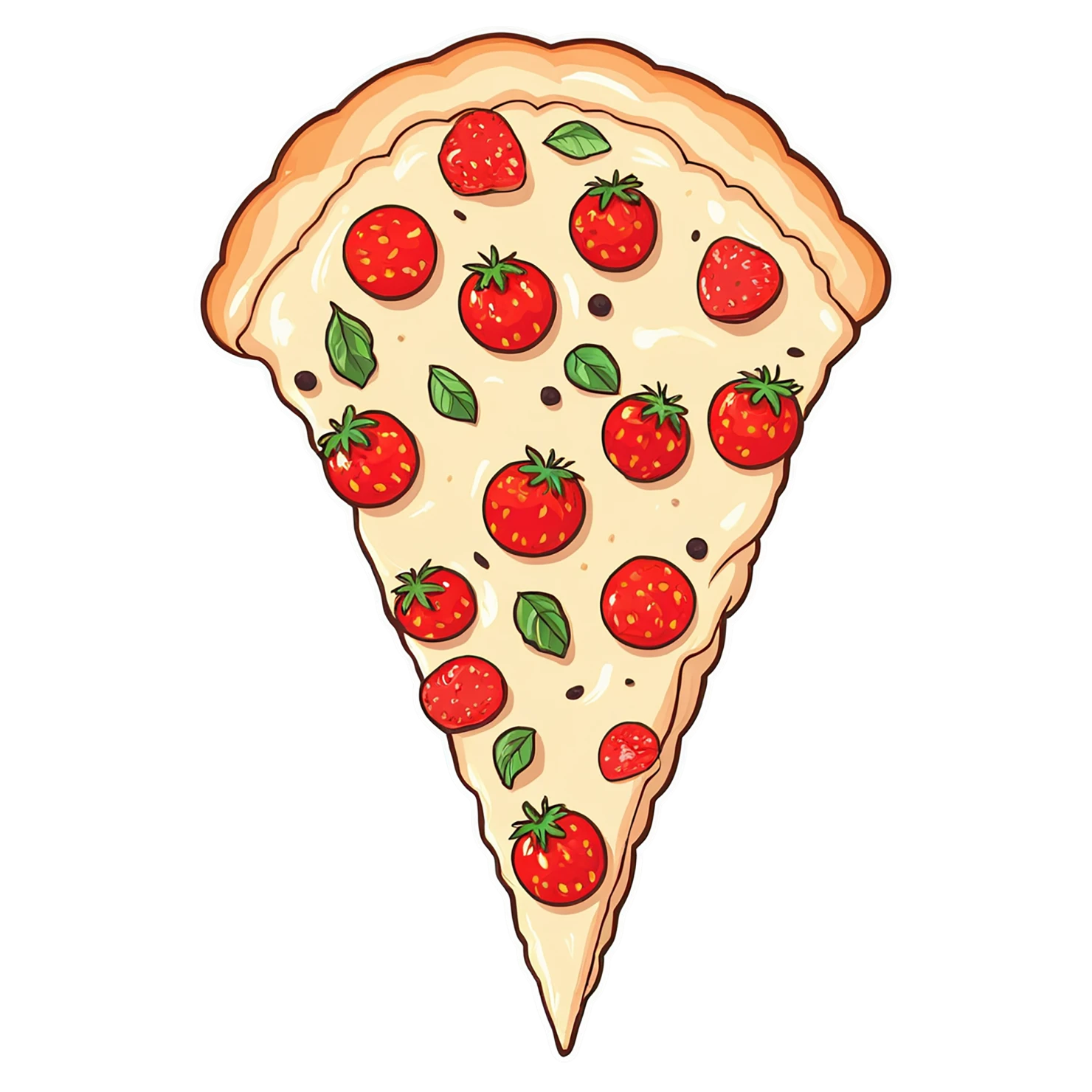 Pizza cute sticker isolated on transparent background #20357