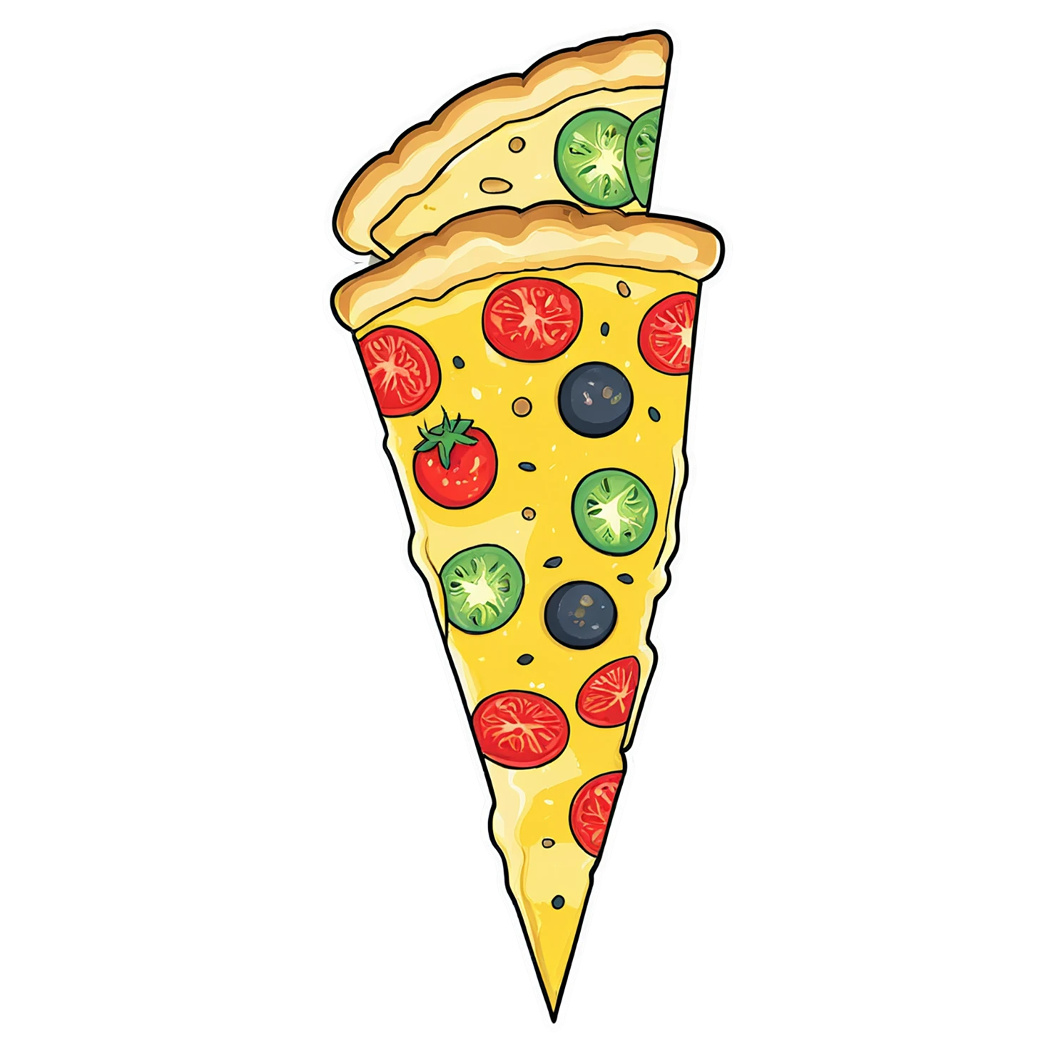 Pizza cute sticker isolated on transparent background #20359