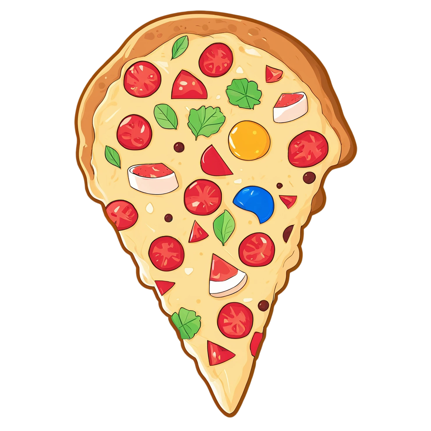 Pizza cute sticker isolated on transparent background #20360