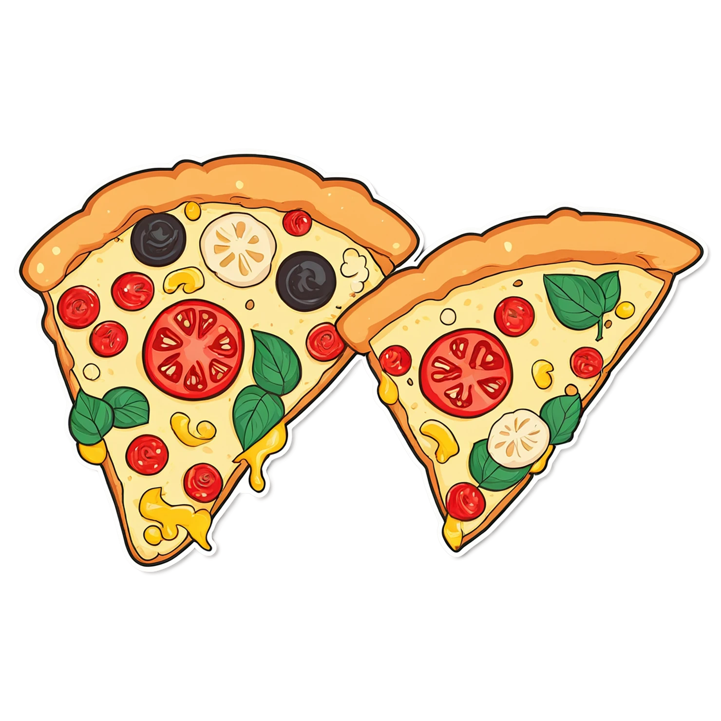Pizza cute sticker isolated on transparent background #20361