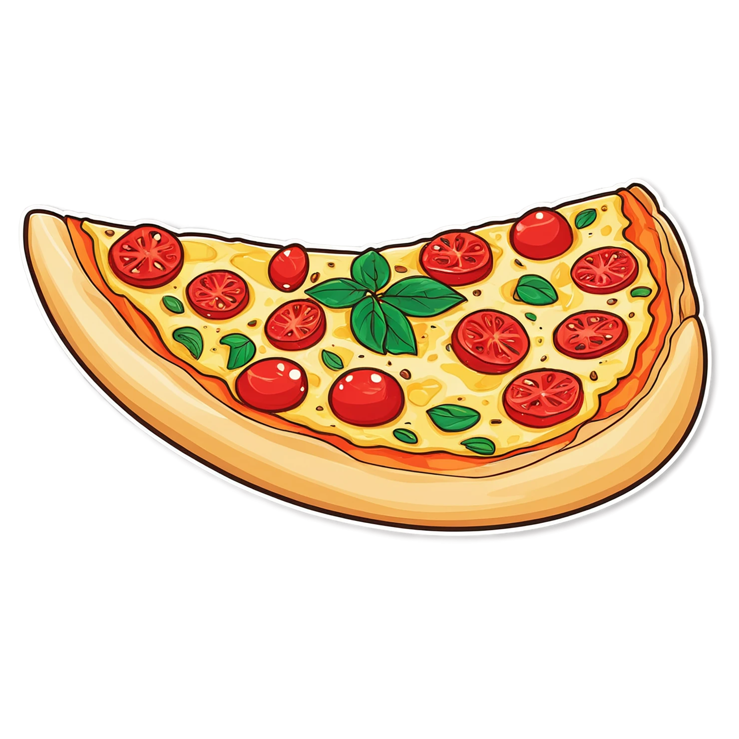 Pizza cute sticker isolated on transparent background #20365