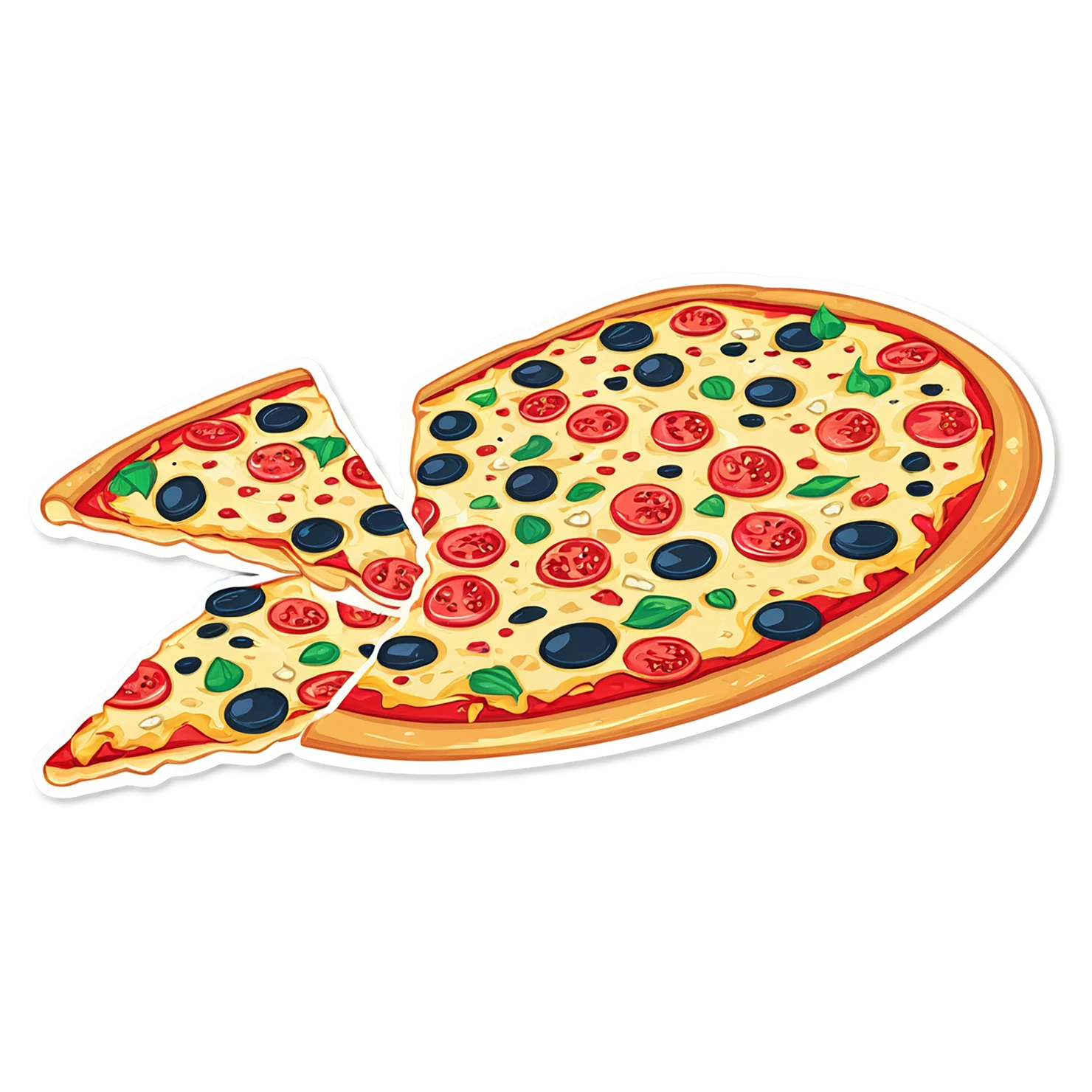 Pizza cute sticker isolated on transparent background #20366