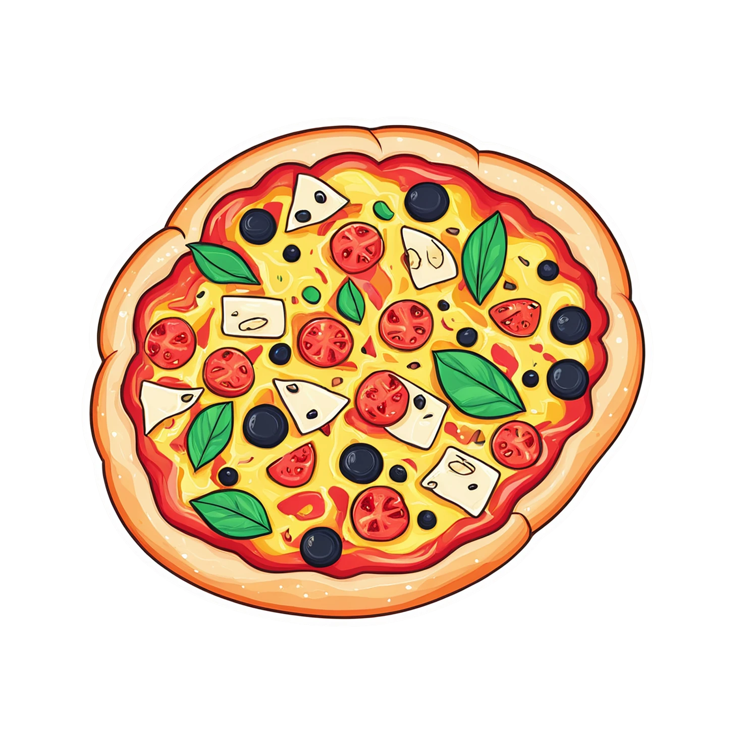 Pizza cute sticker isolated on transparent background #20368