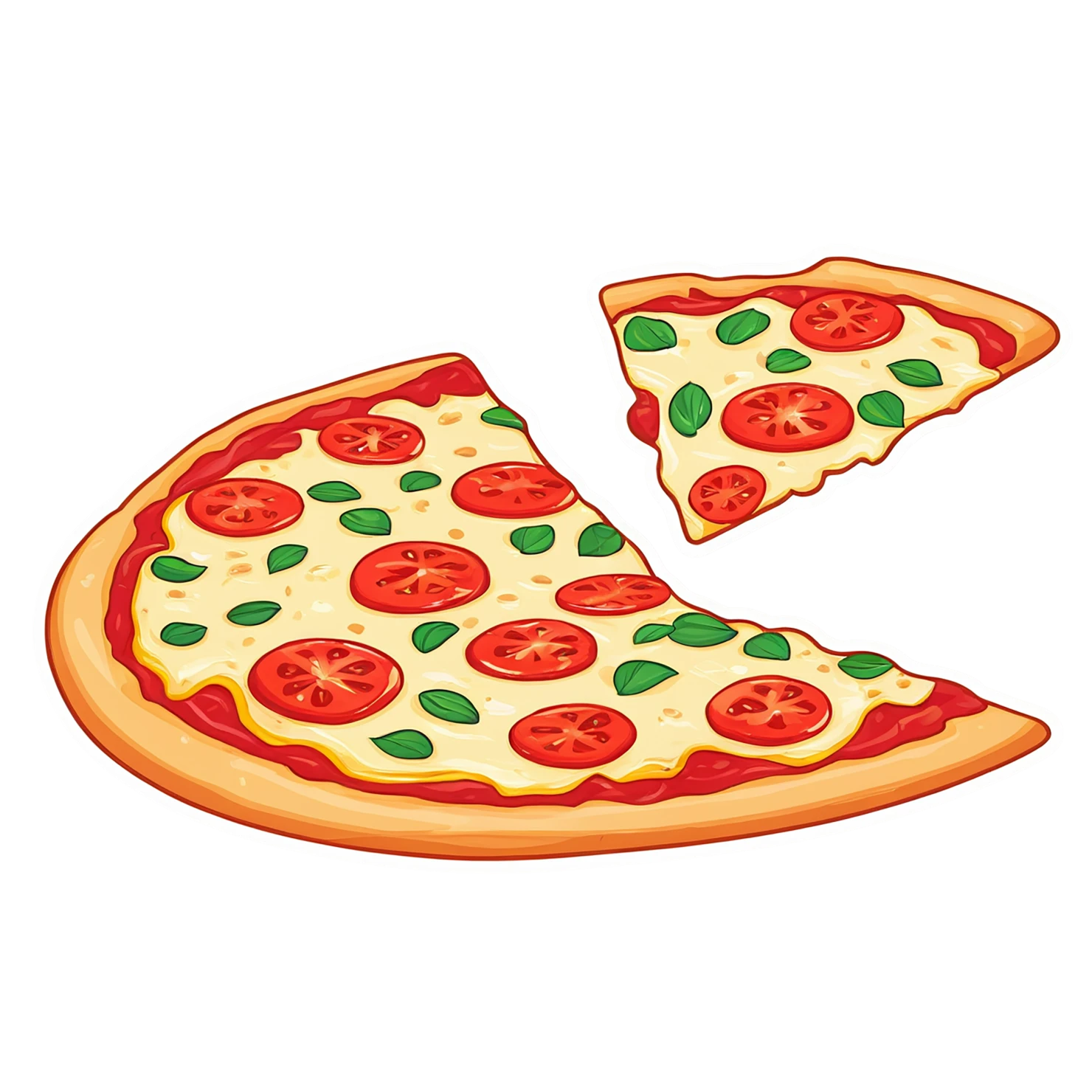 Pizza cute sticker isolated on transparent background #20369