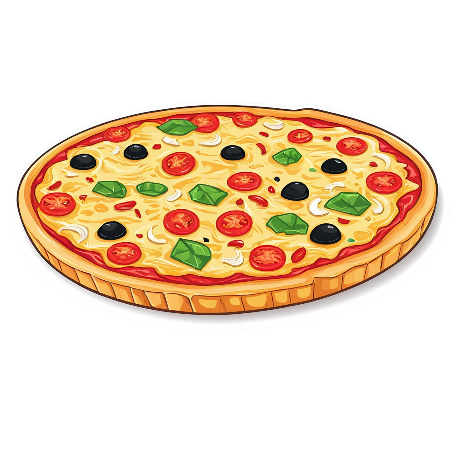Pizza cute sticker isolated on transparent background #20370