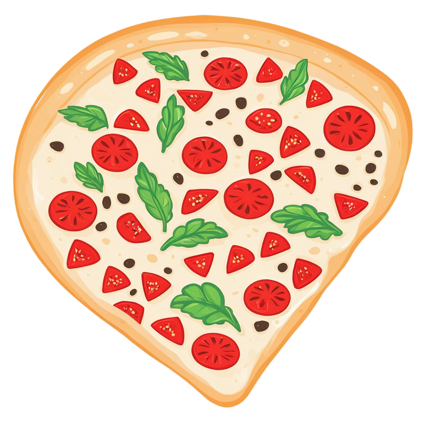 Pizza cute sticker isolated on transparent background #20373