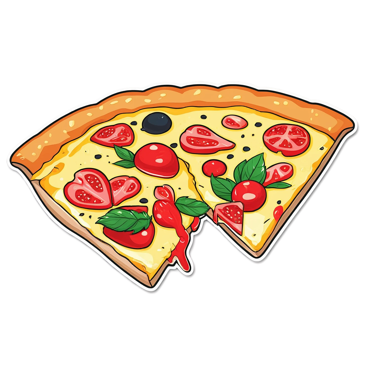 Pizza cute sticker isolated on transparent background #20374