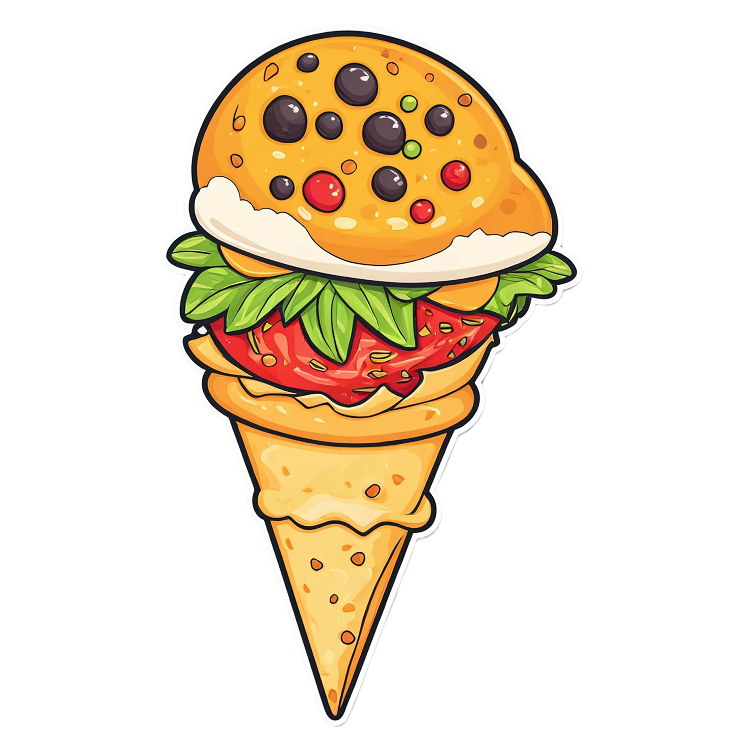Pizza cute sticker isolated on transparent background #20376