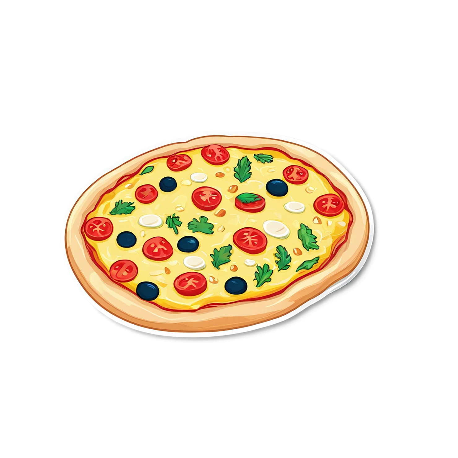 Pizza cute sticker isolated on transparent background #20378