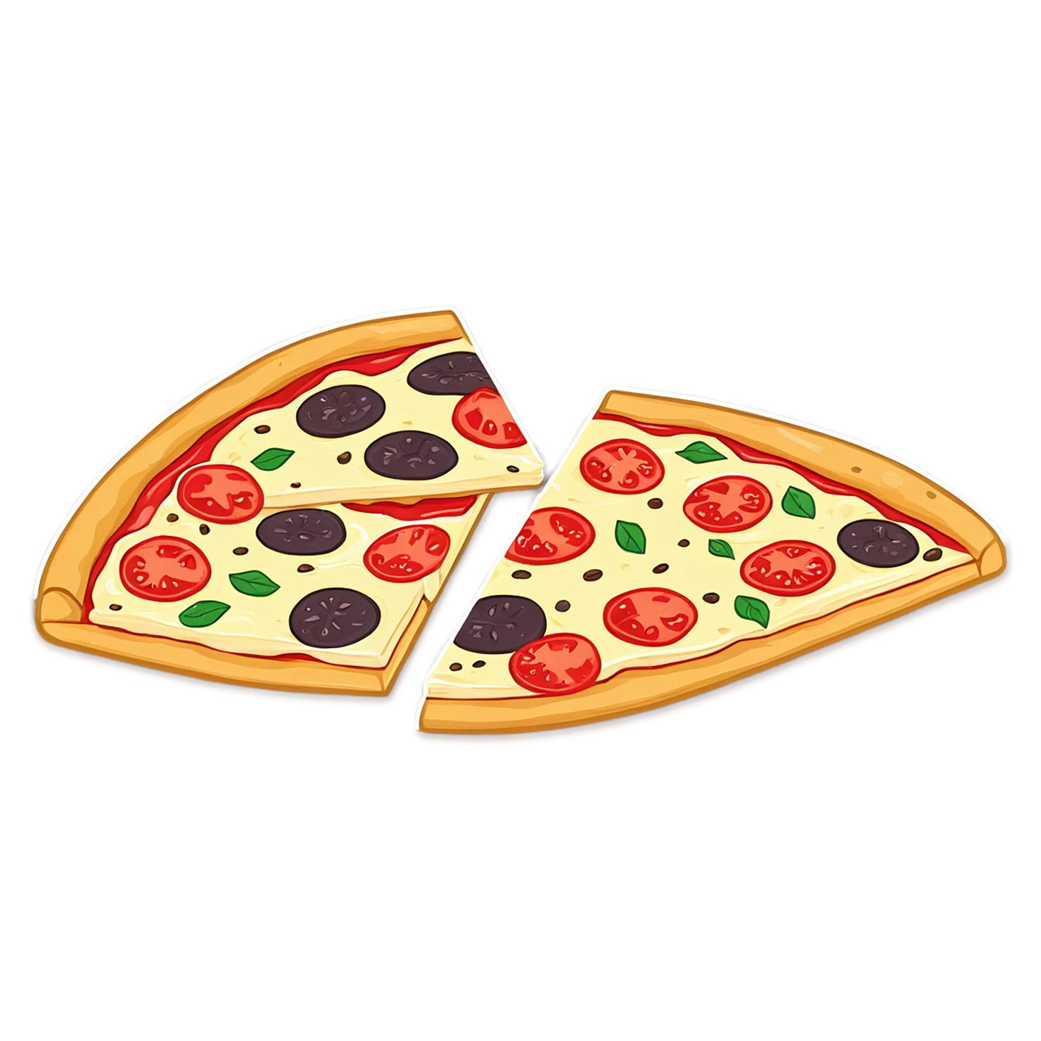 Pizza cute sticker isolated on transparent background #20379