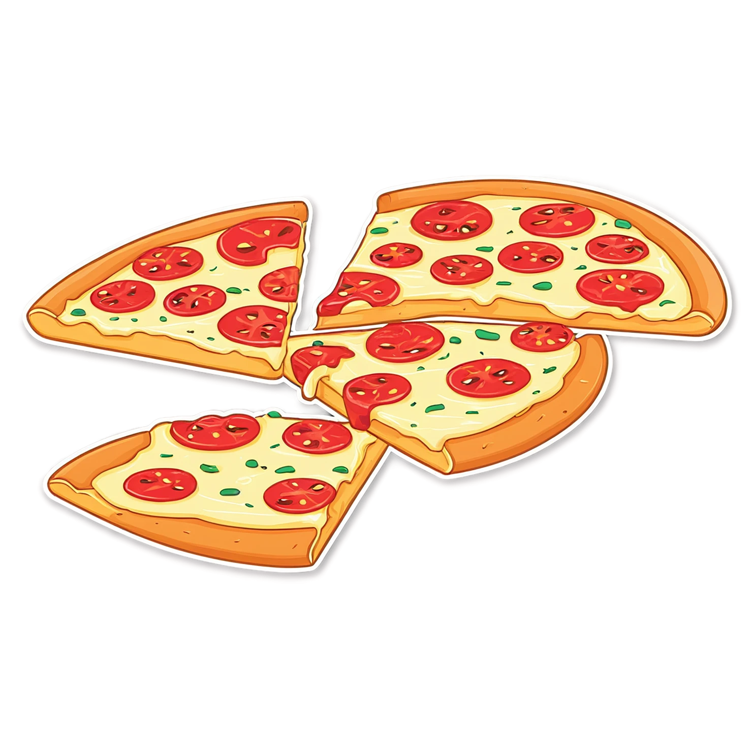 Pizza cute sticker isolated on transparent background #20381