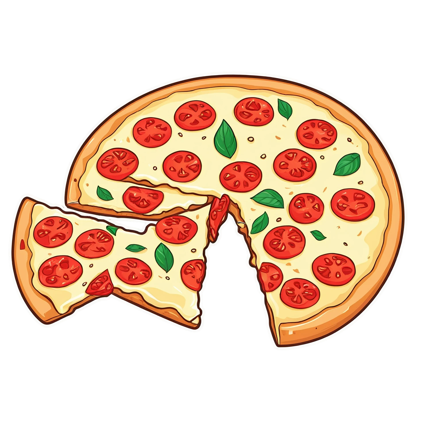 Pizza cute sticker isolated on transparent background #20382