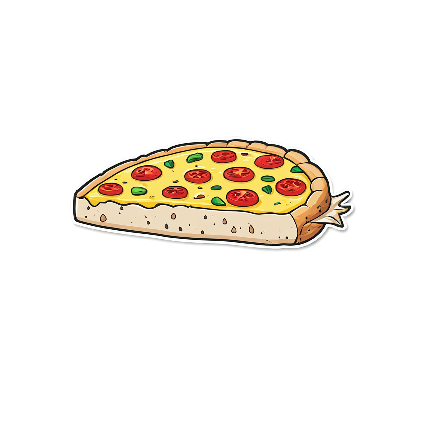 Pizza cute sticker isolated on transparent background #20383
