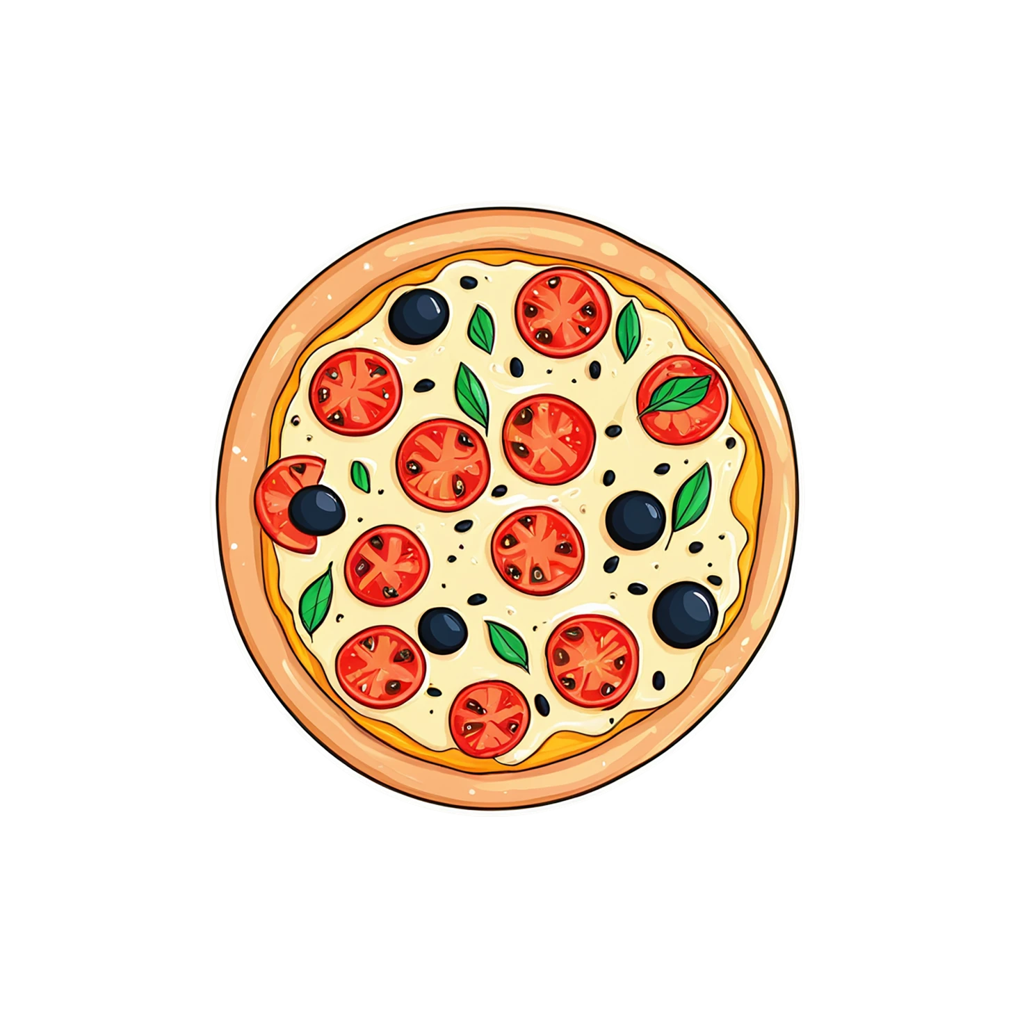 Pizza cute sticker isolated on transparent background #20384