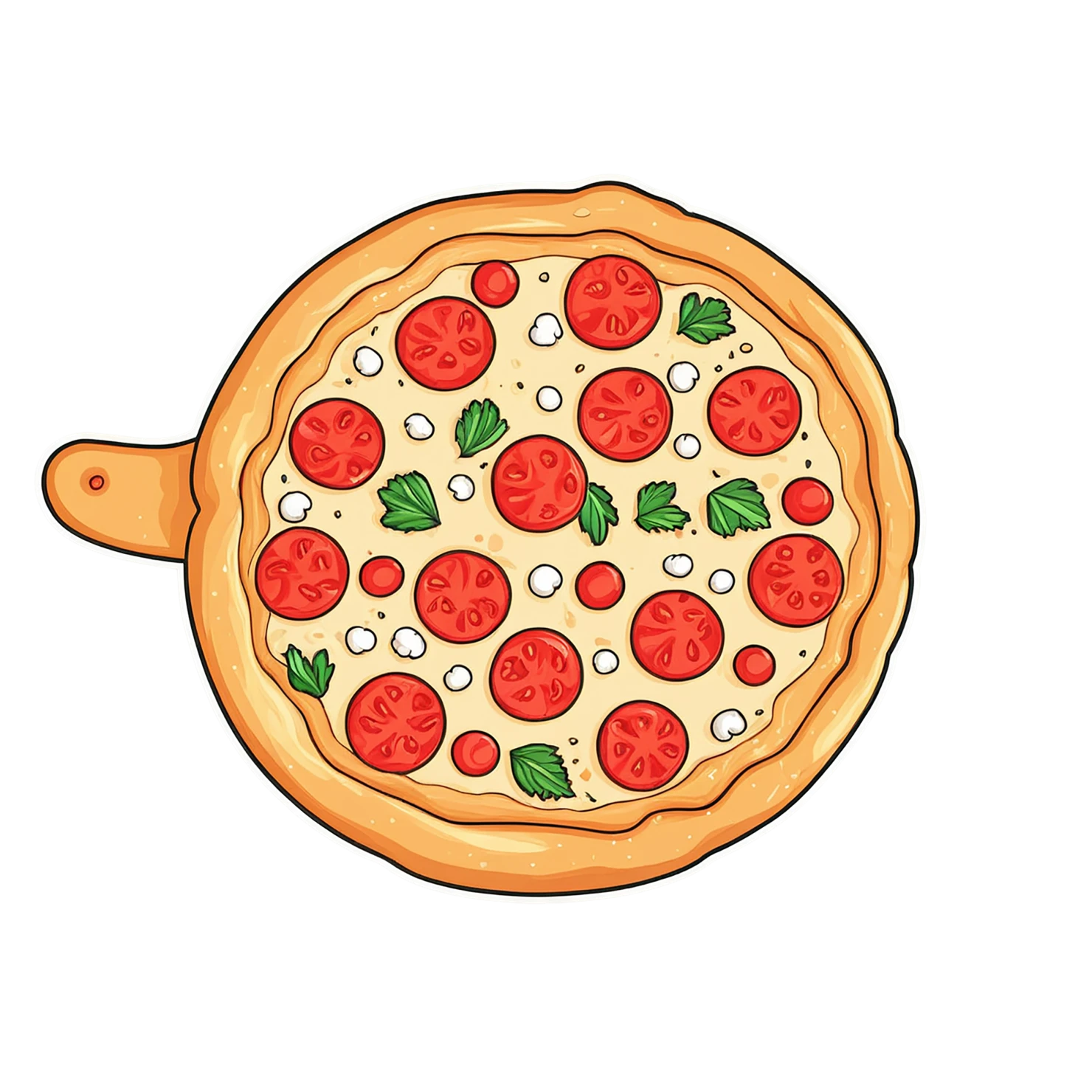 Pizza cute sticker isolated on transparent background #20386