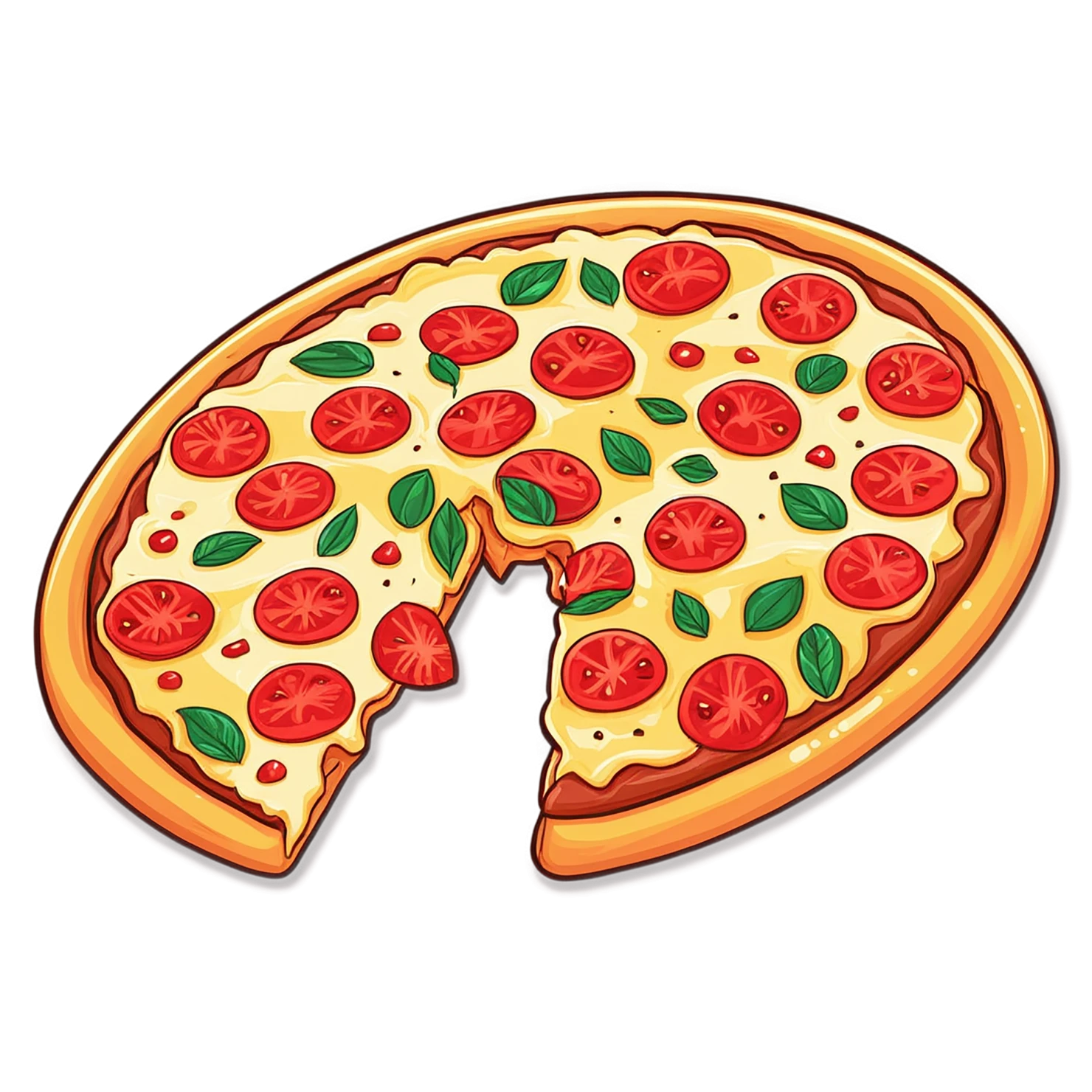 Pizza cute sticker isolated on transparent background #20387