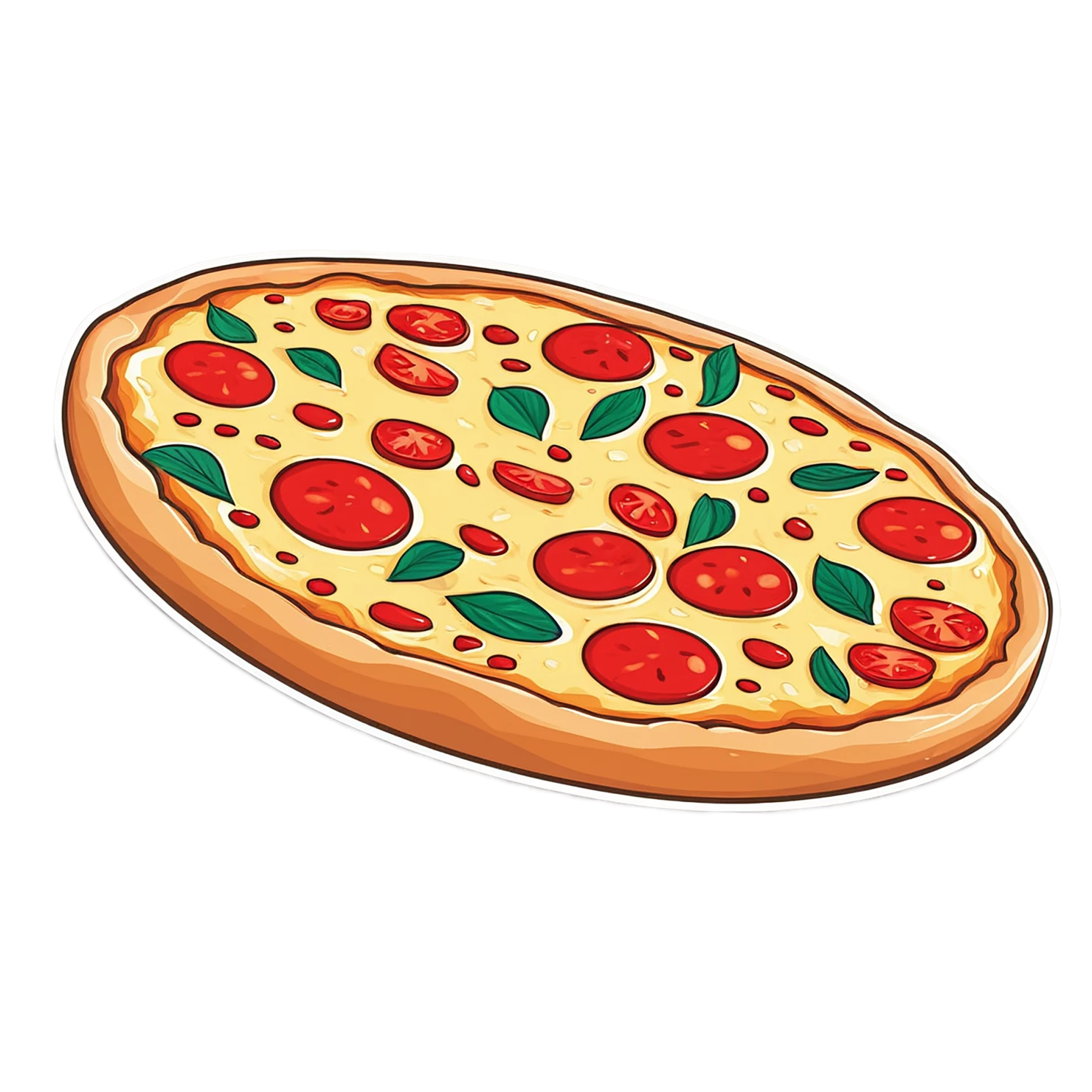 Pizza cute sticker isolated on transparent background #20389
