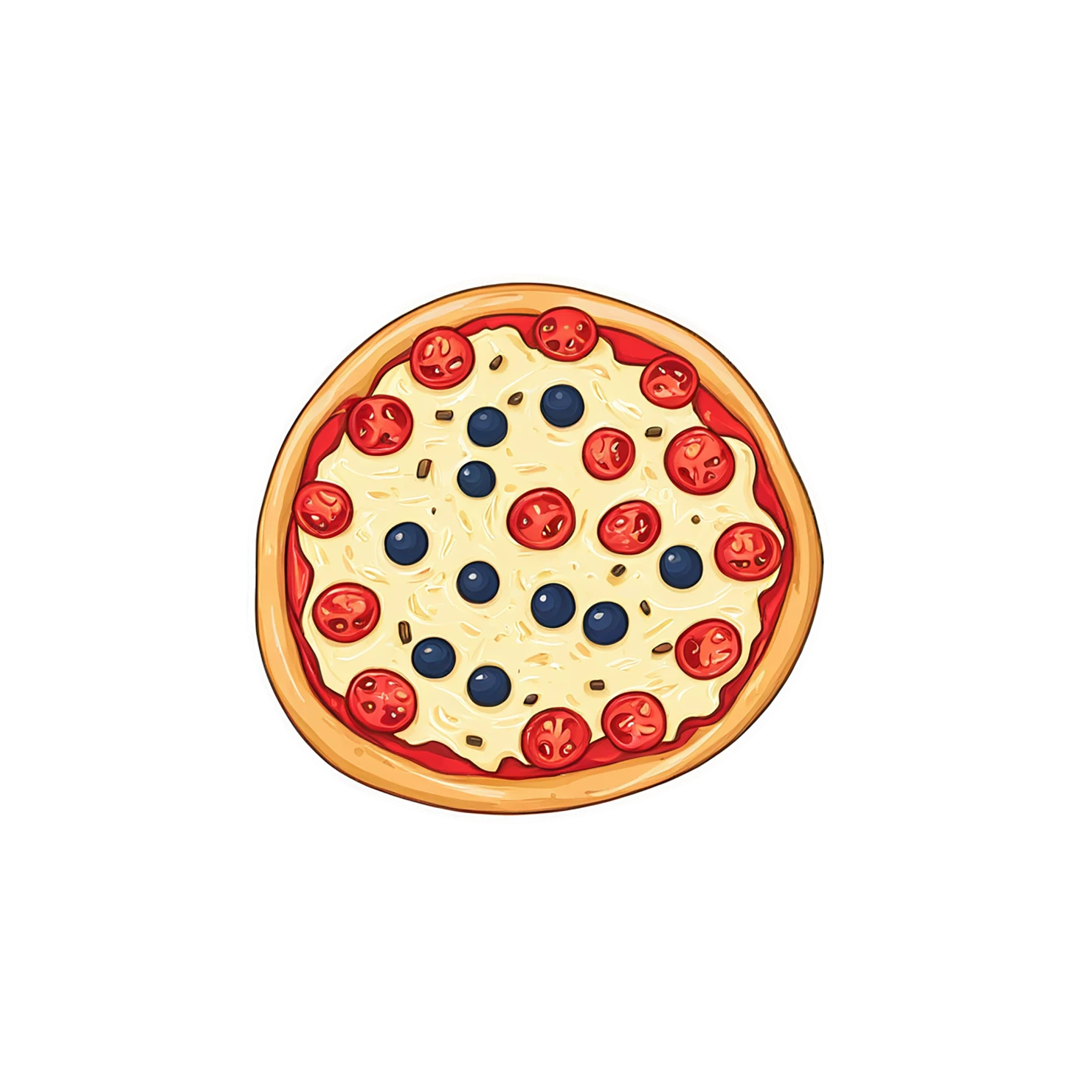 Pizza cute sticker isolated on transparent background #20390