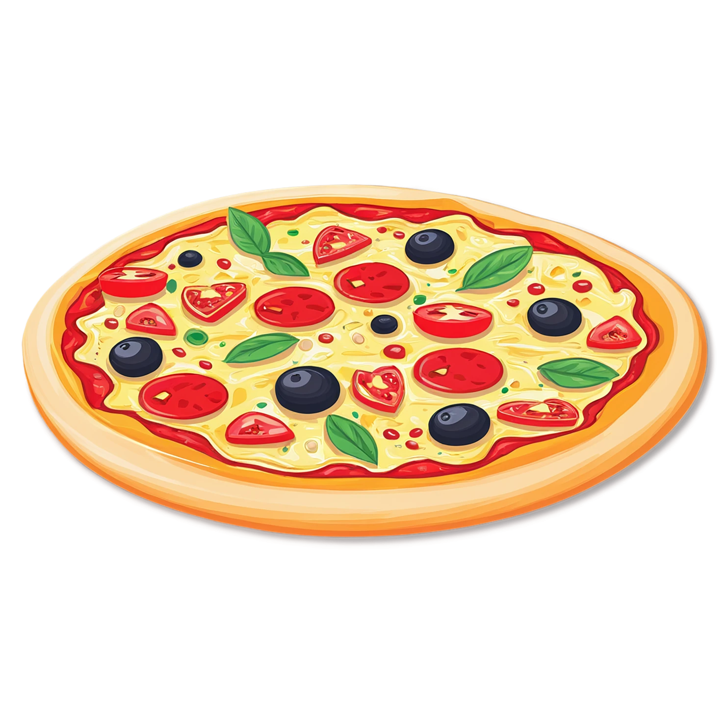Pizza cute sticker isolated on transparent background #20393