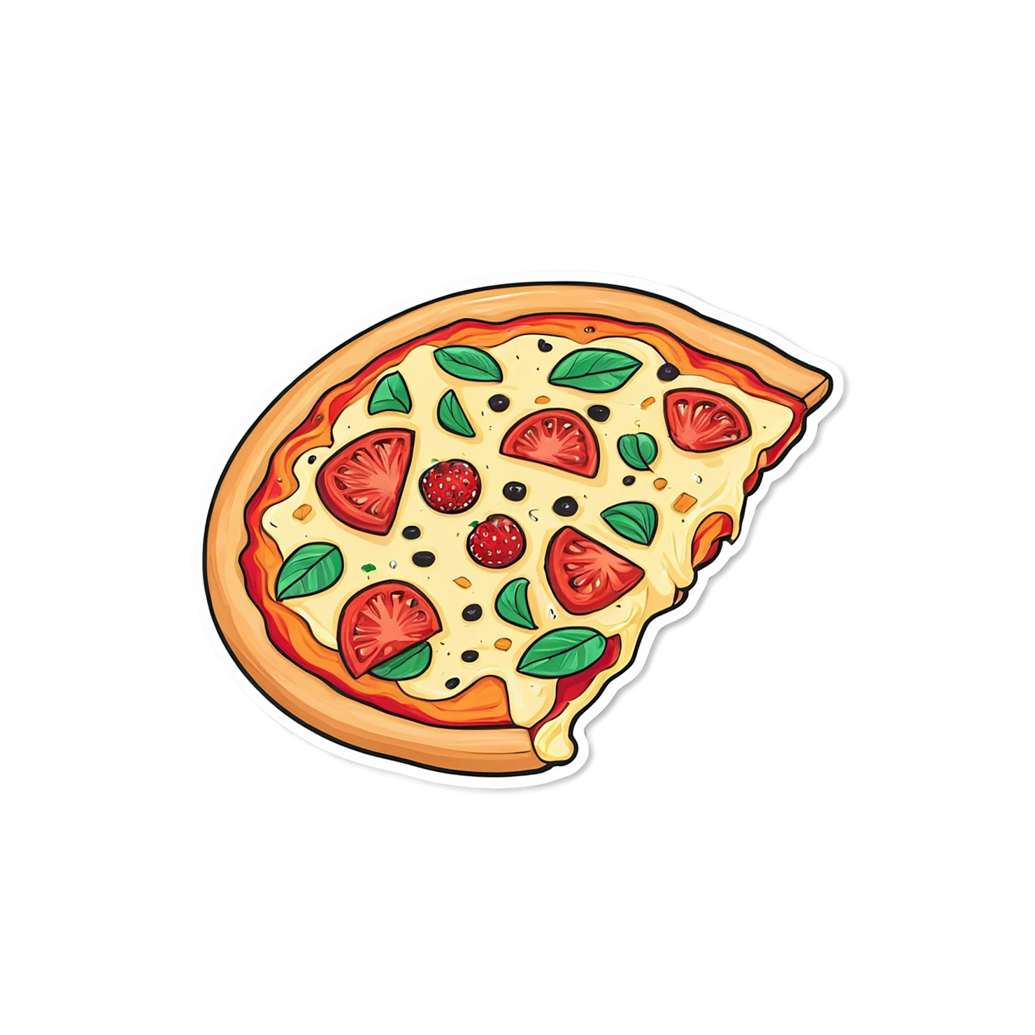 Pizza cute sticker isolated on transparent background #20394