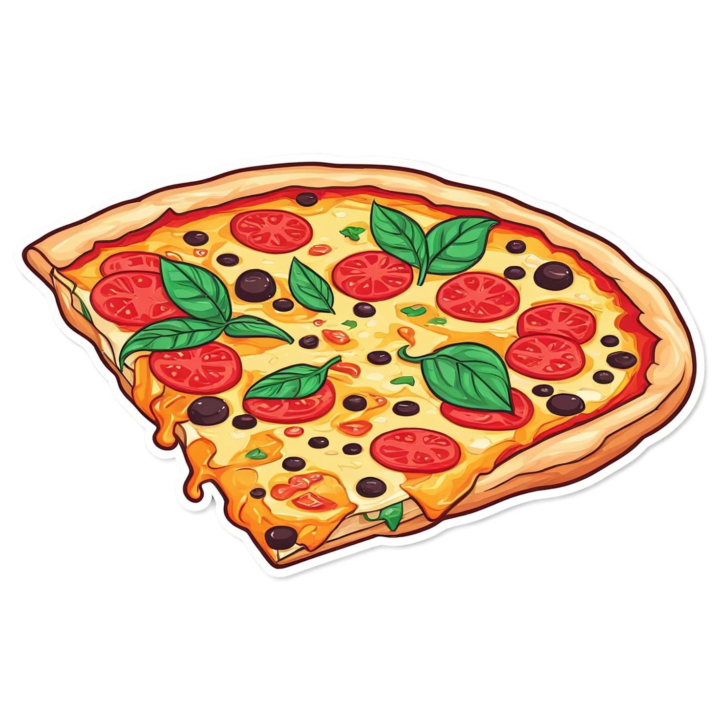 Pizza cute sticker isolated on transparent background #20395