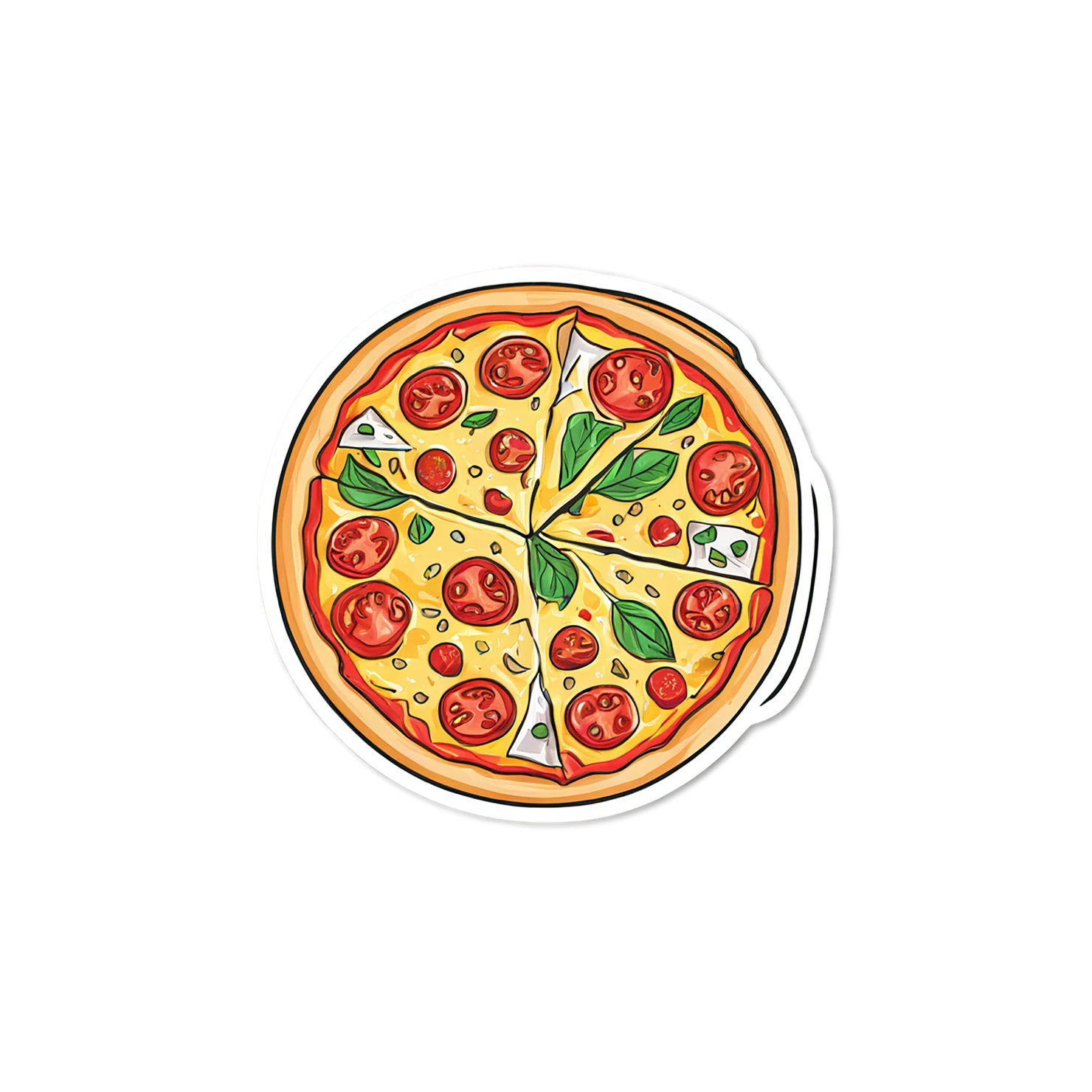 Pizza cute sticker isolated on transparent background #20396