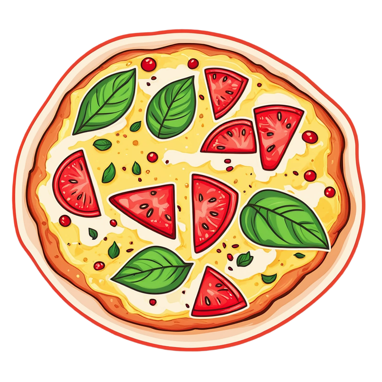 Pizza cute sticker isolated on transparent background #20397