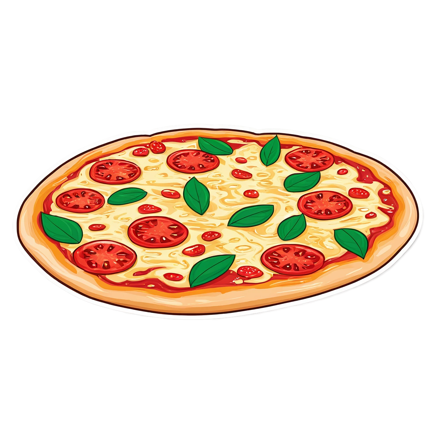 Pizza cute sticker isolated on transparent background #20398