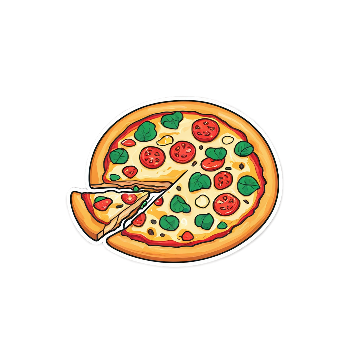 Pizza cute sticker isolated on transparent background #20399