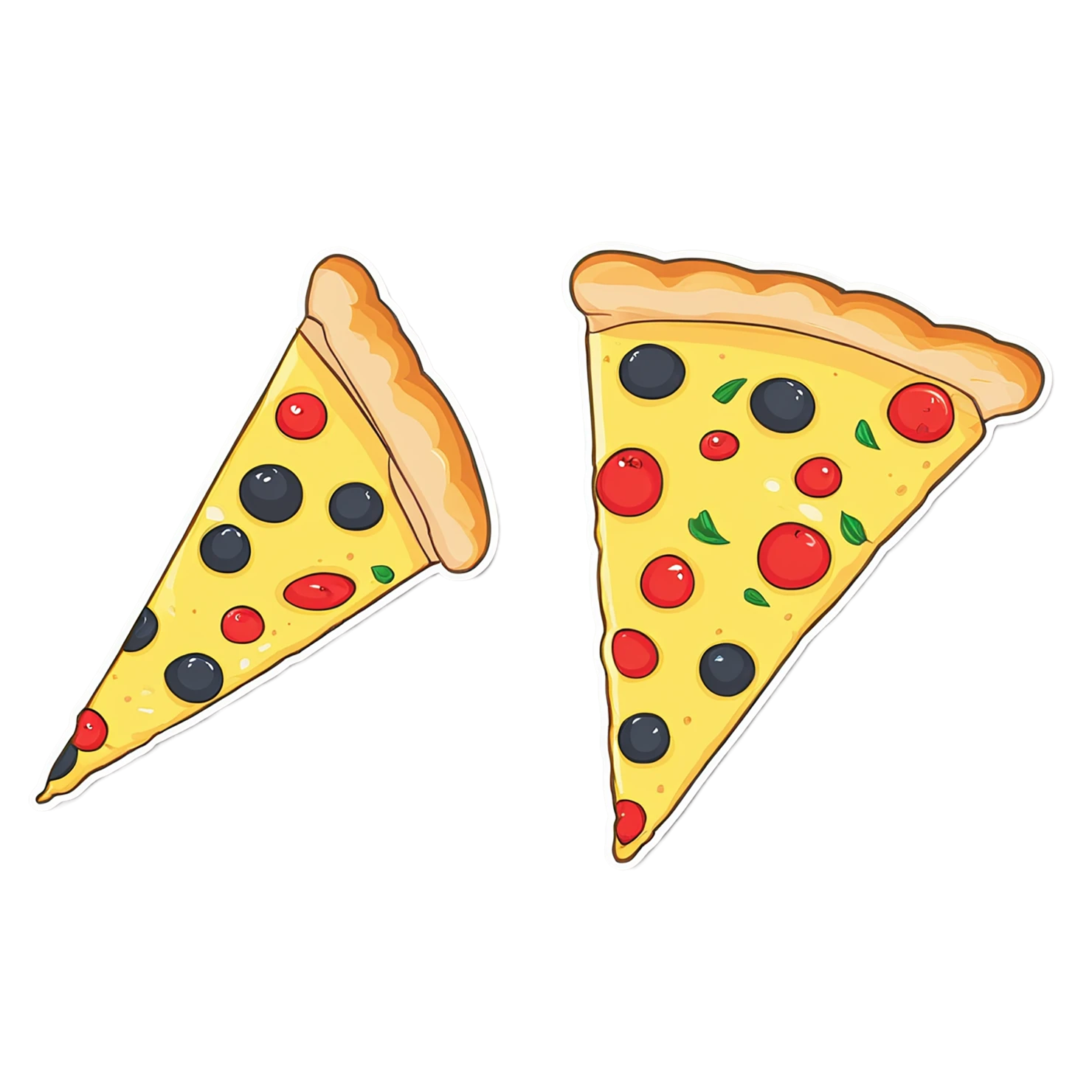 Pizza cute sticker isolated on transparent background #20400