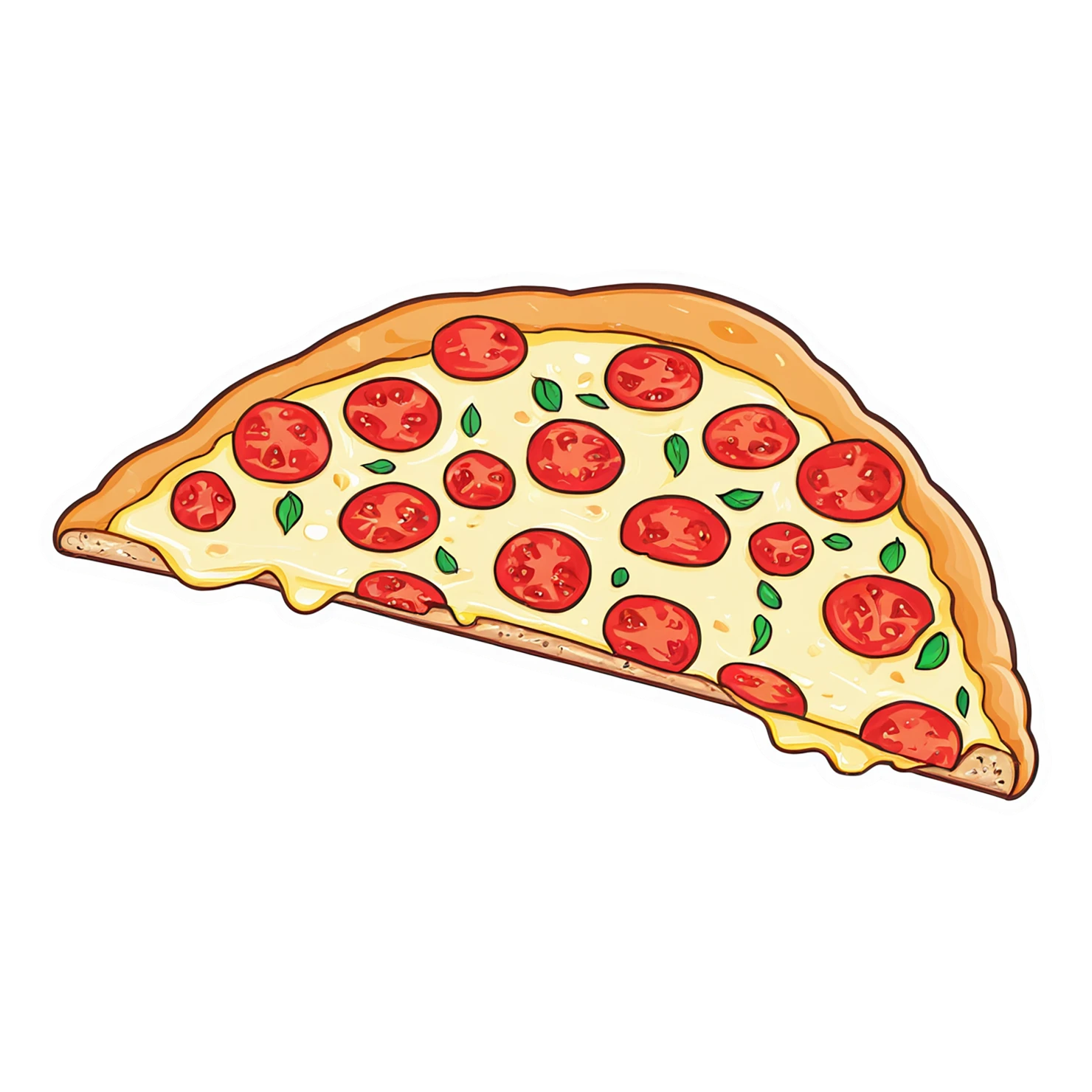 Pizza cute sticker isolated on transparent background #20401