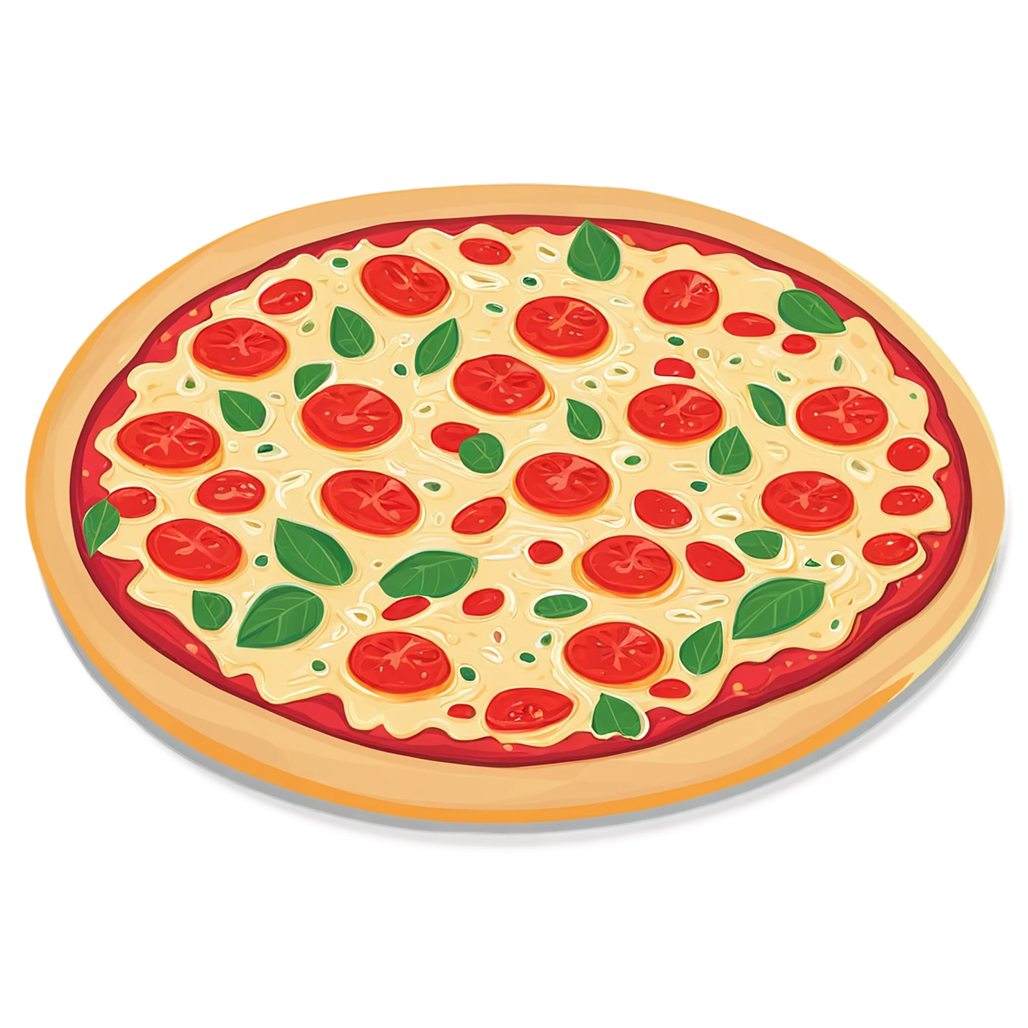 Pizza cute sticker isolated on transparent background #20403