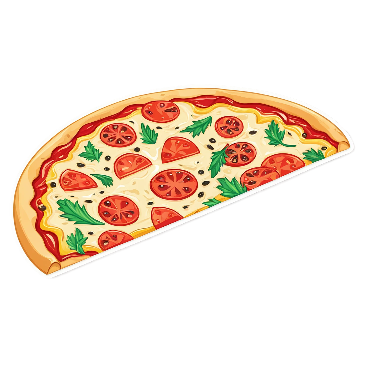Pizza cute sticker isolated on transparent background #20405