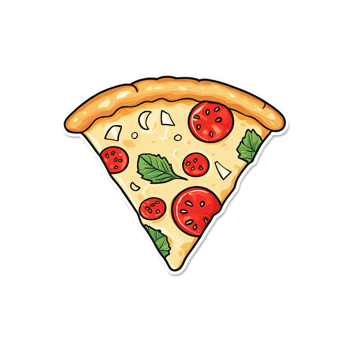 Pizza cute sticker isolated on transparent background #20409
