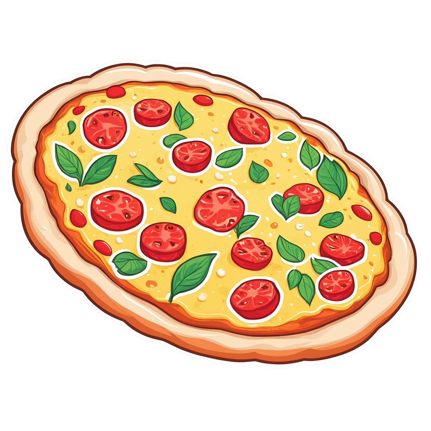Pizza cute sticker isolated on transparent background #20413