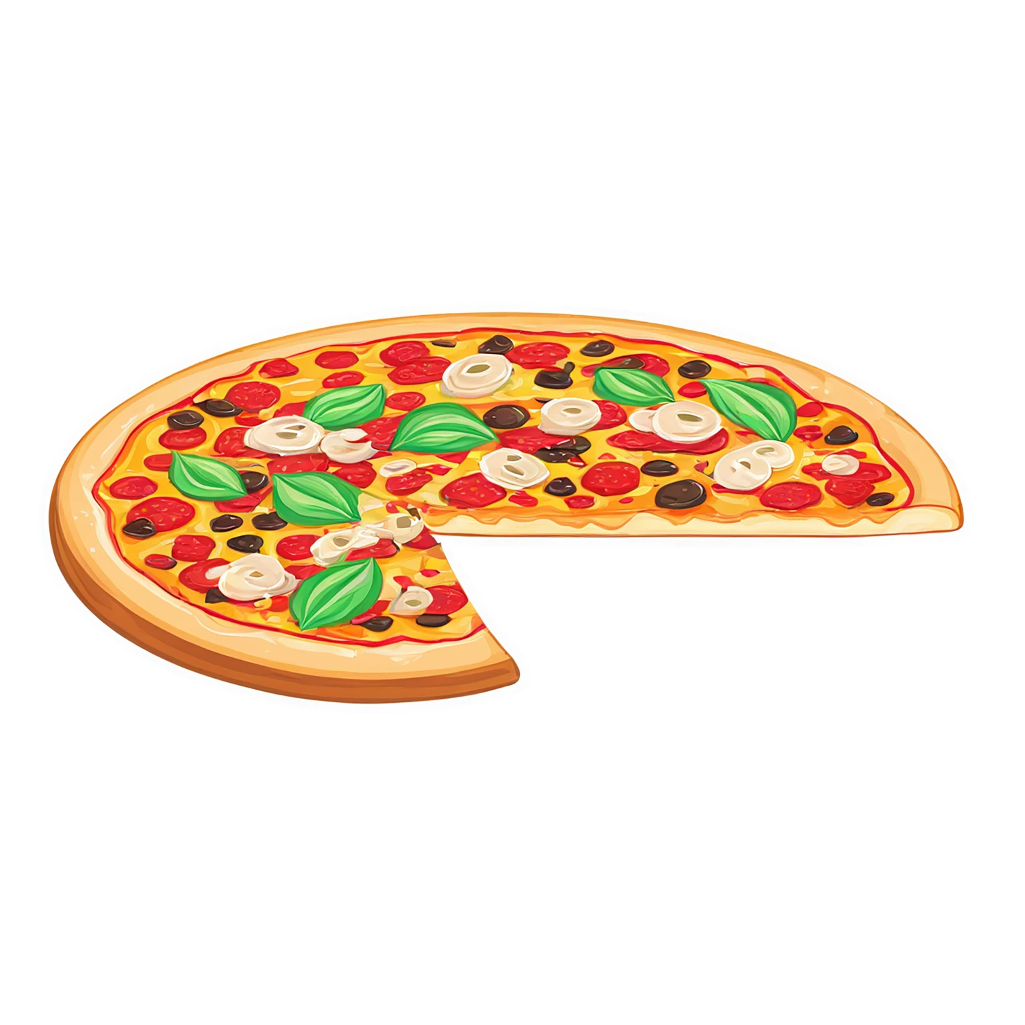 Pizza cute sticker isolated on transparent background #20414