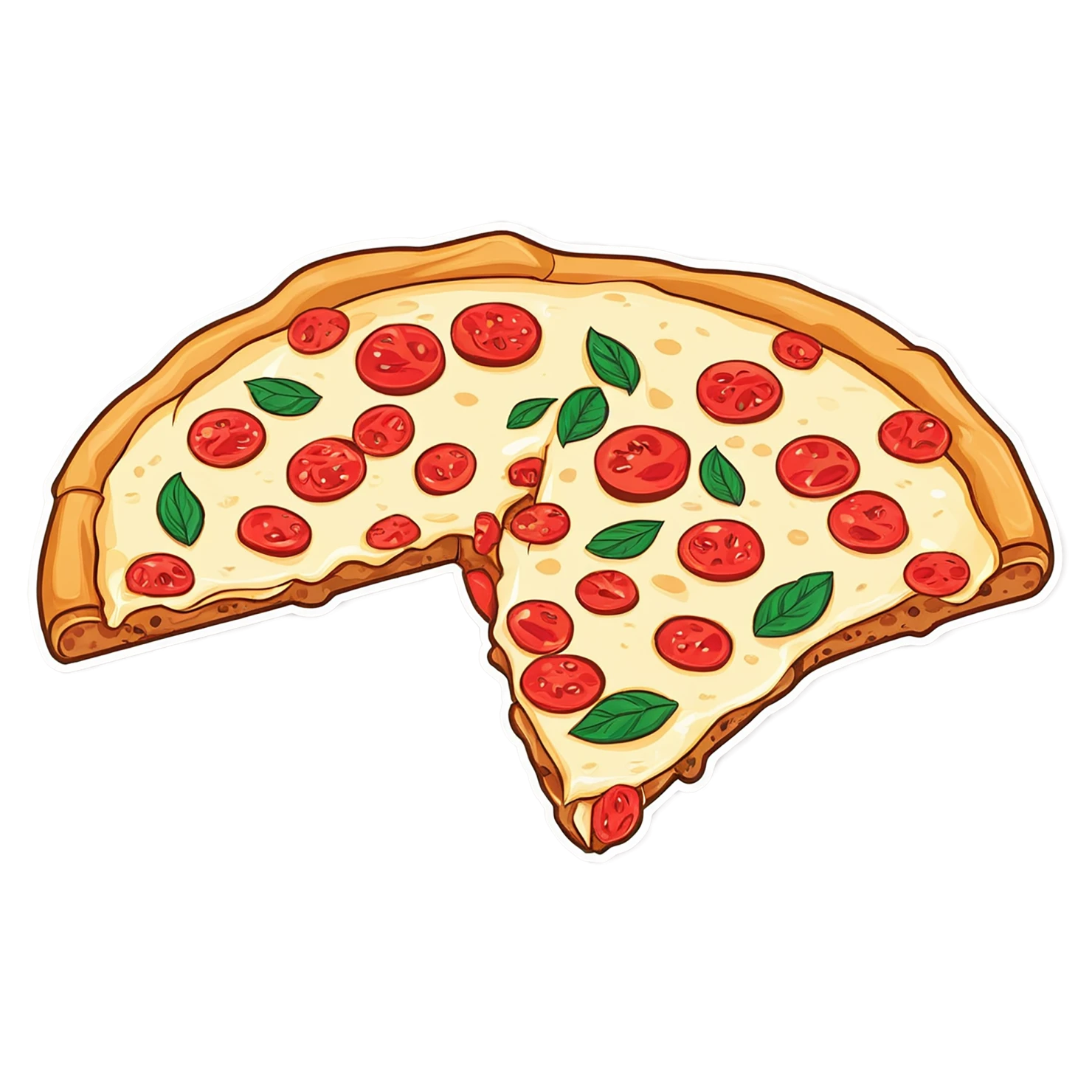 Pizza cute sticker isolated on transparent background #20415
