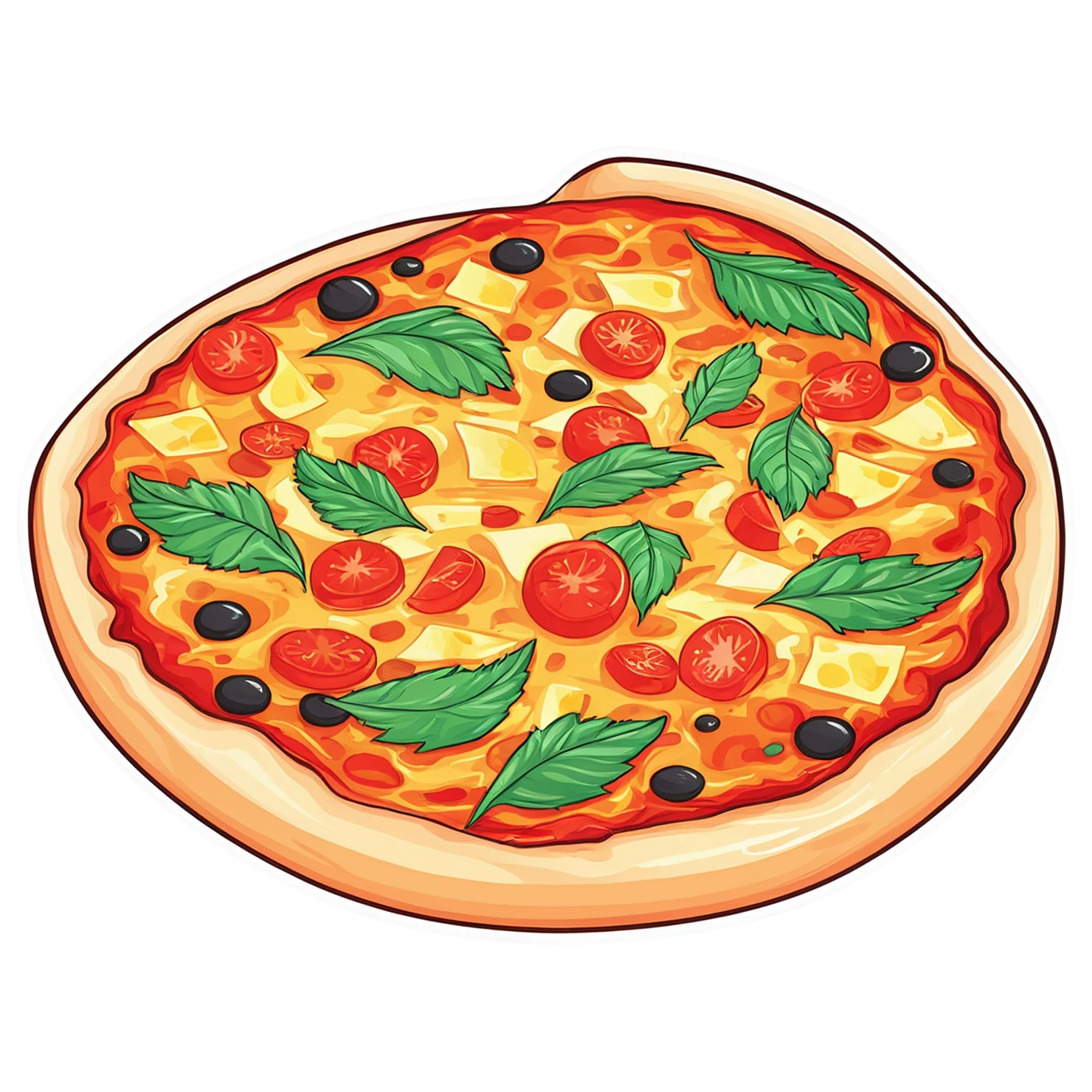 Pizza cute sticker isolated on transparent background #20416