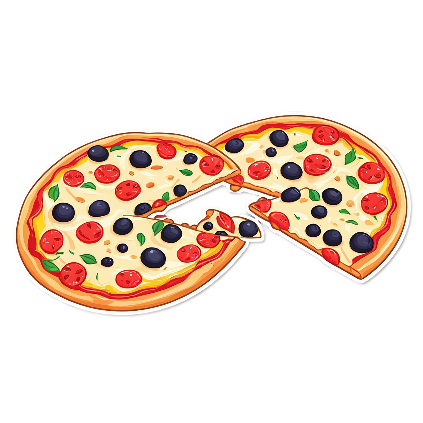 Pizza cute sticker isolated on transparent background #20417