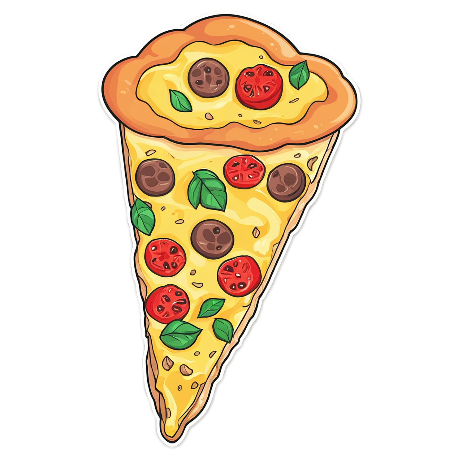 Pizza cute sticker isolated on transparent background #20418