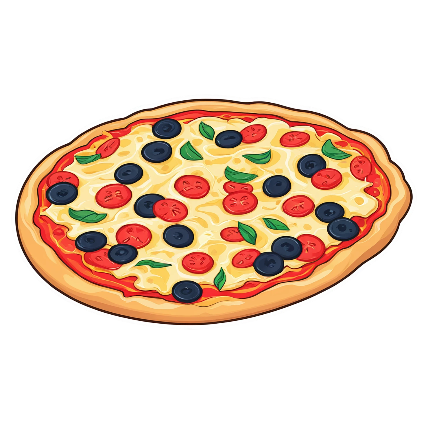 Pizza cute sticker isolated on transparent background #20419