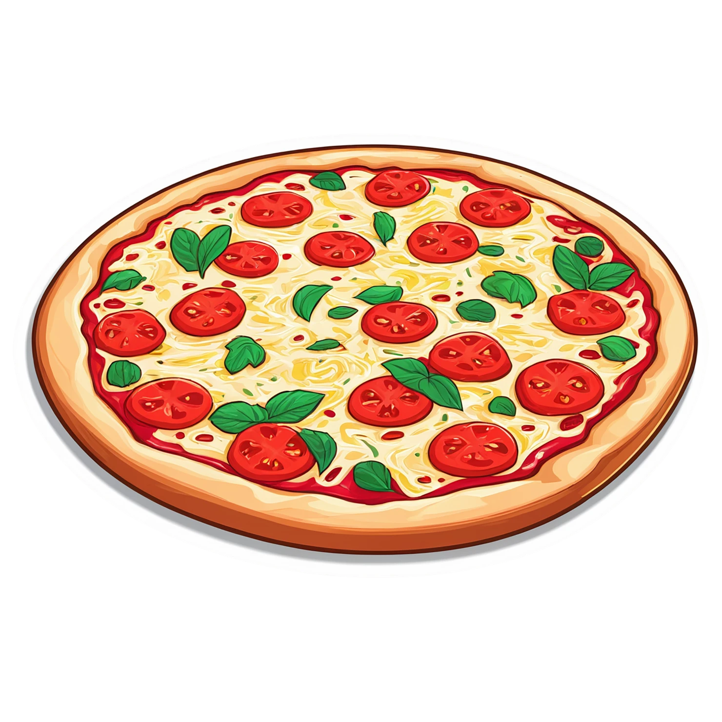 Pizza cute sticker isolated on transparent background #20420