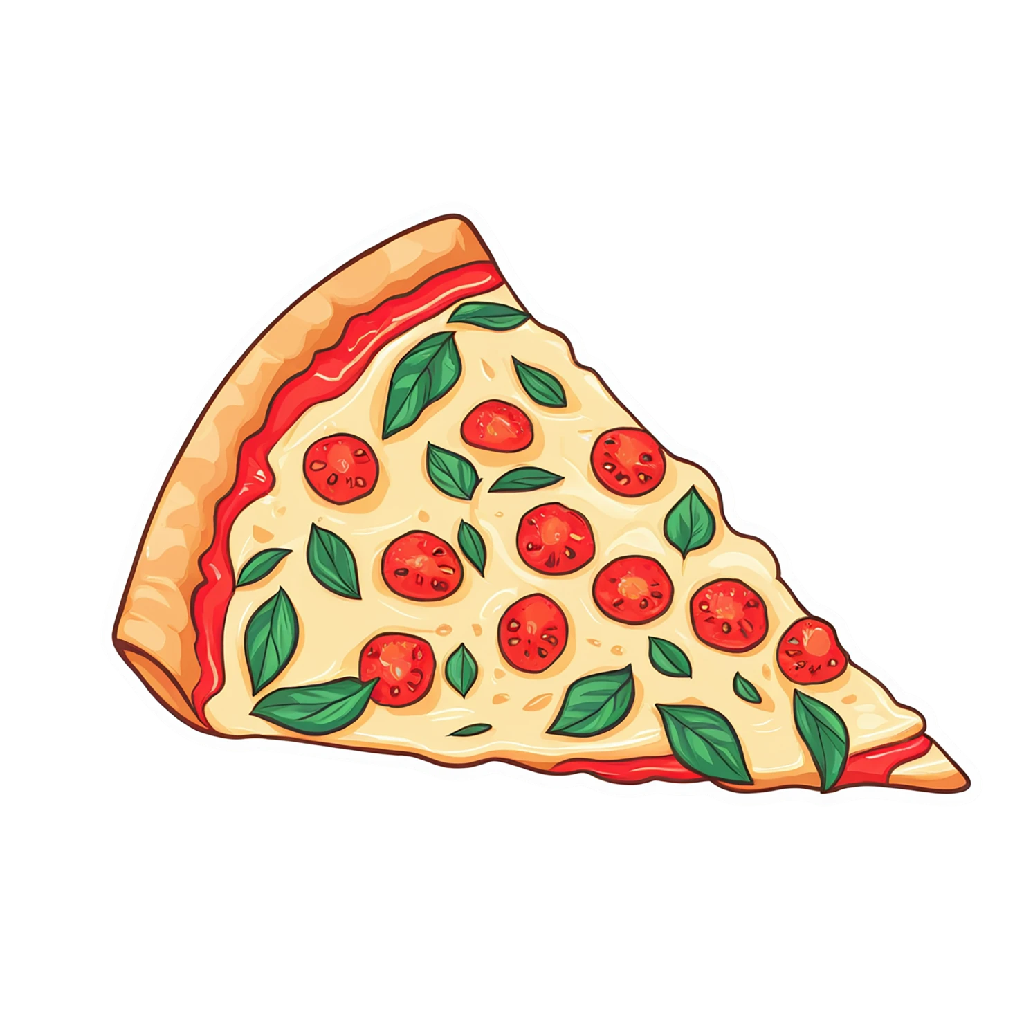 Pizza cute sticker isolated on transparent background #20421
