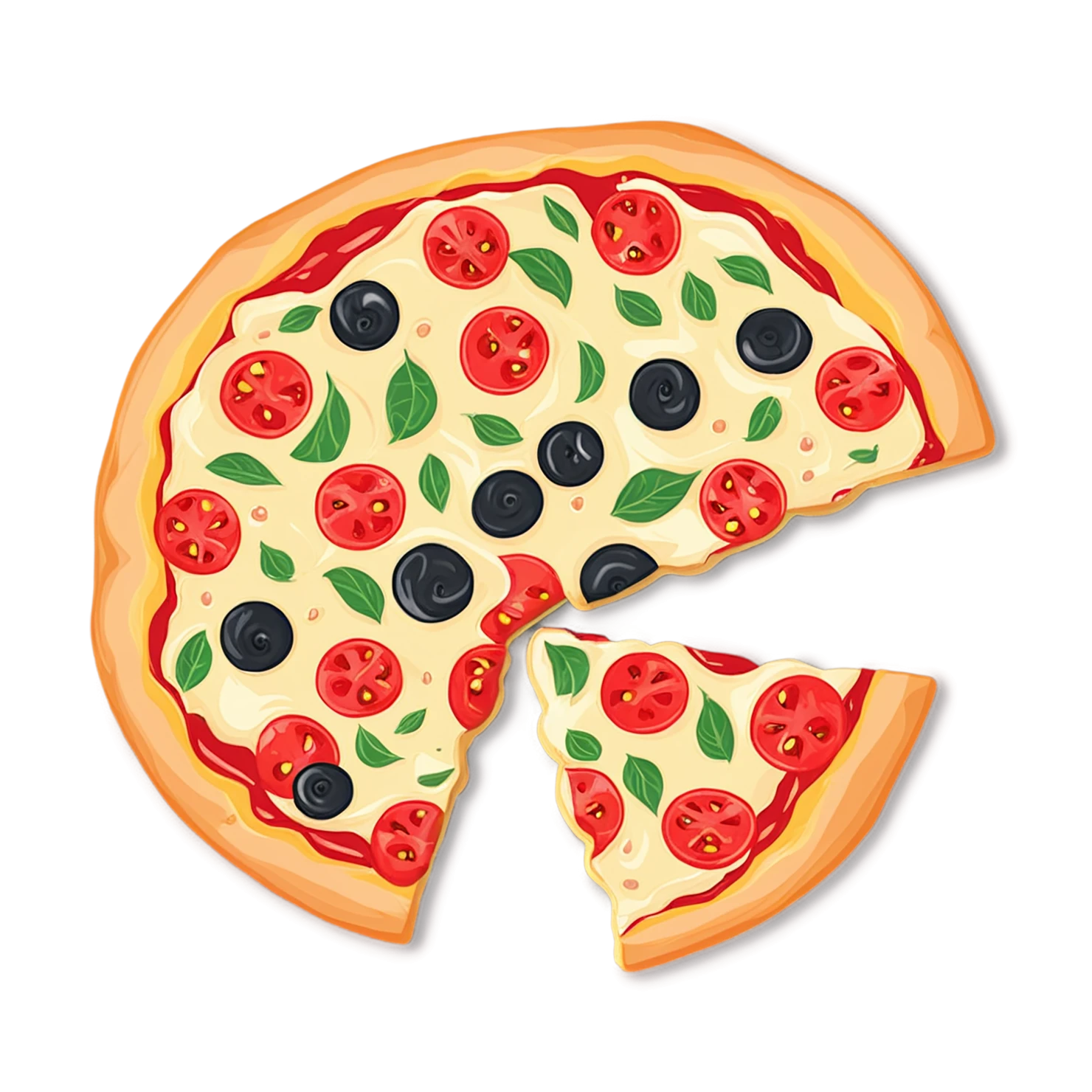 Pizza cute sticker isolated on transparent background #20422