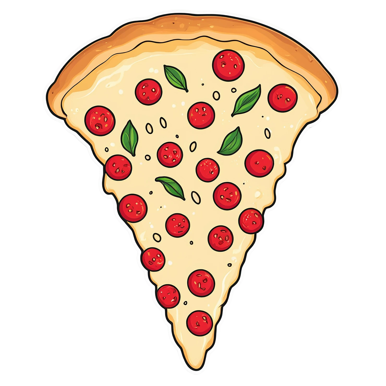 Pizza cute sticker isolated on transparent background #20423