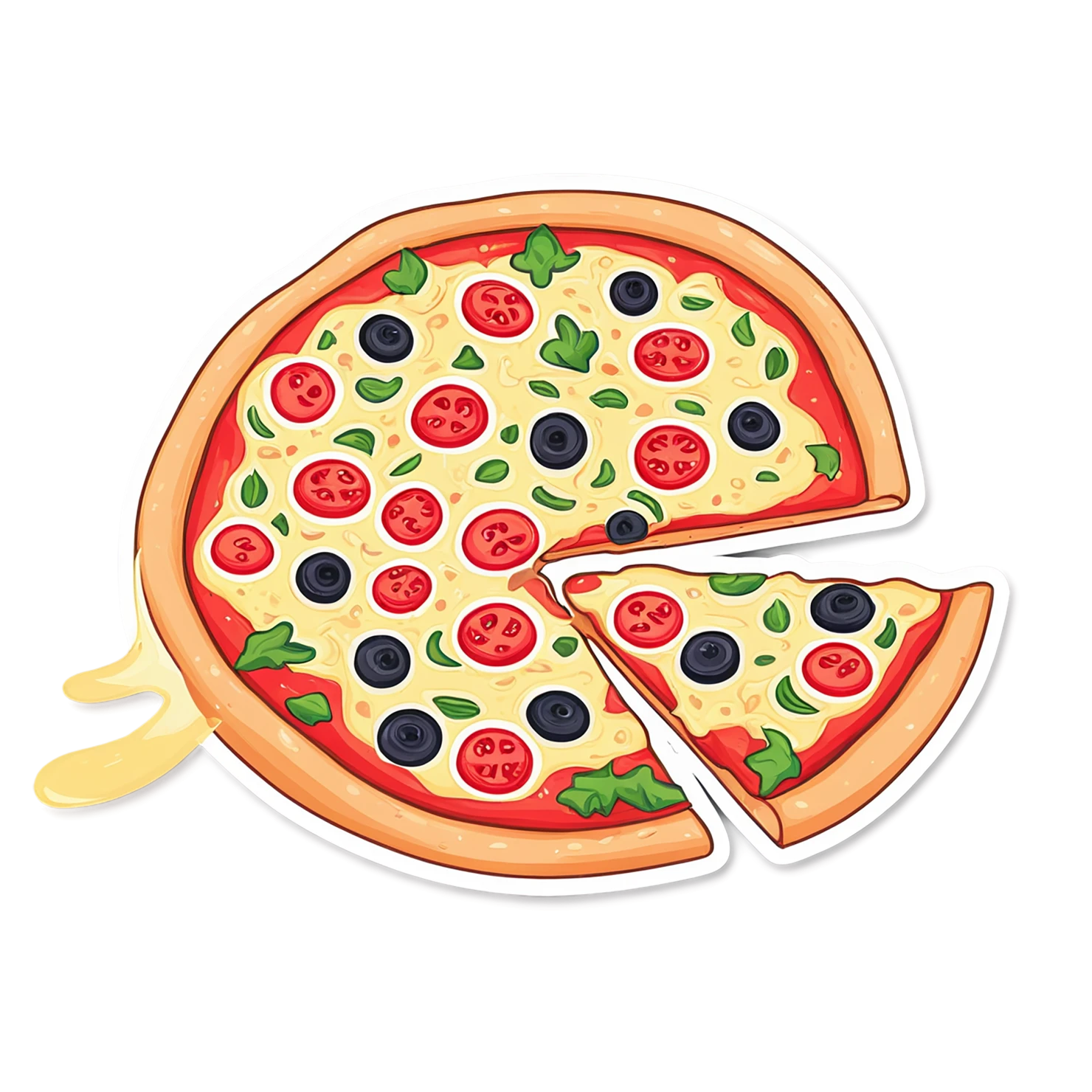 Pizza cute sticker isolated on transparent background #20426