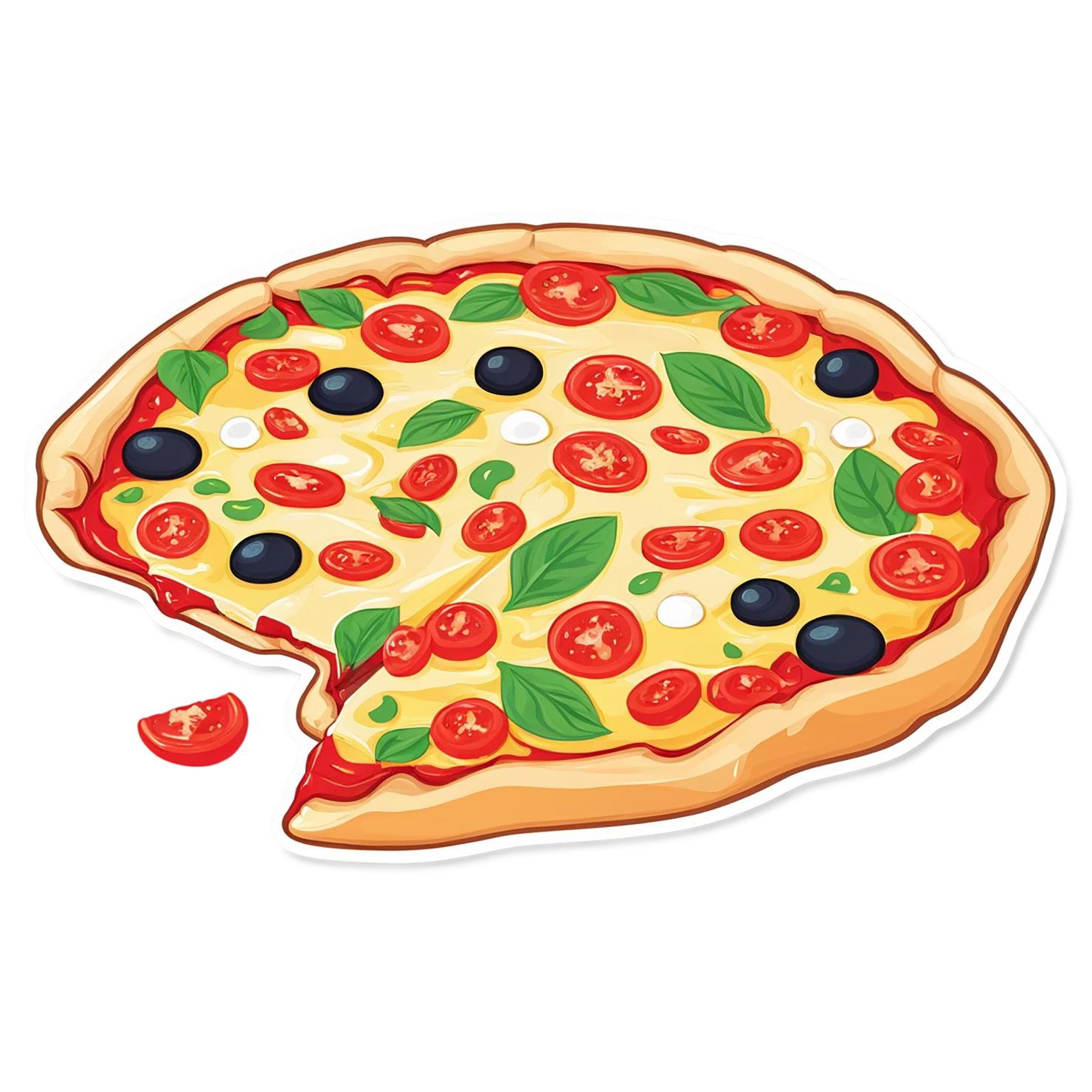 Pizza cute sticker isolated on transparent background #20430