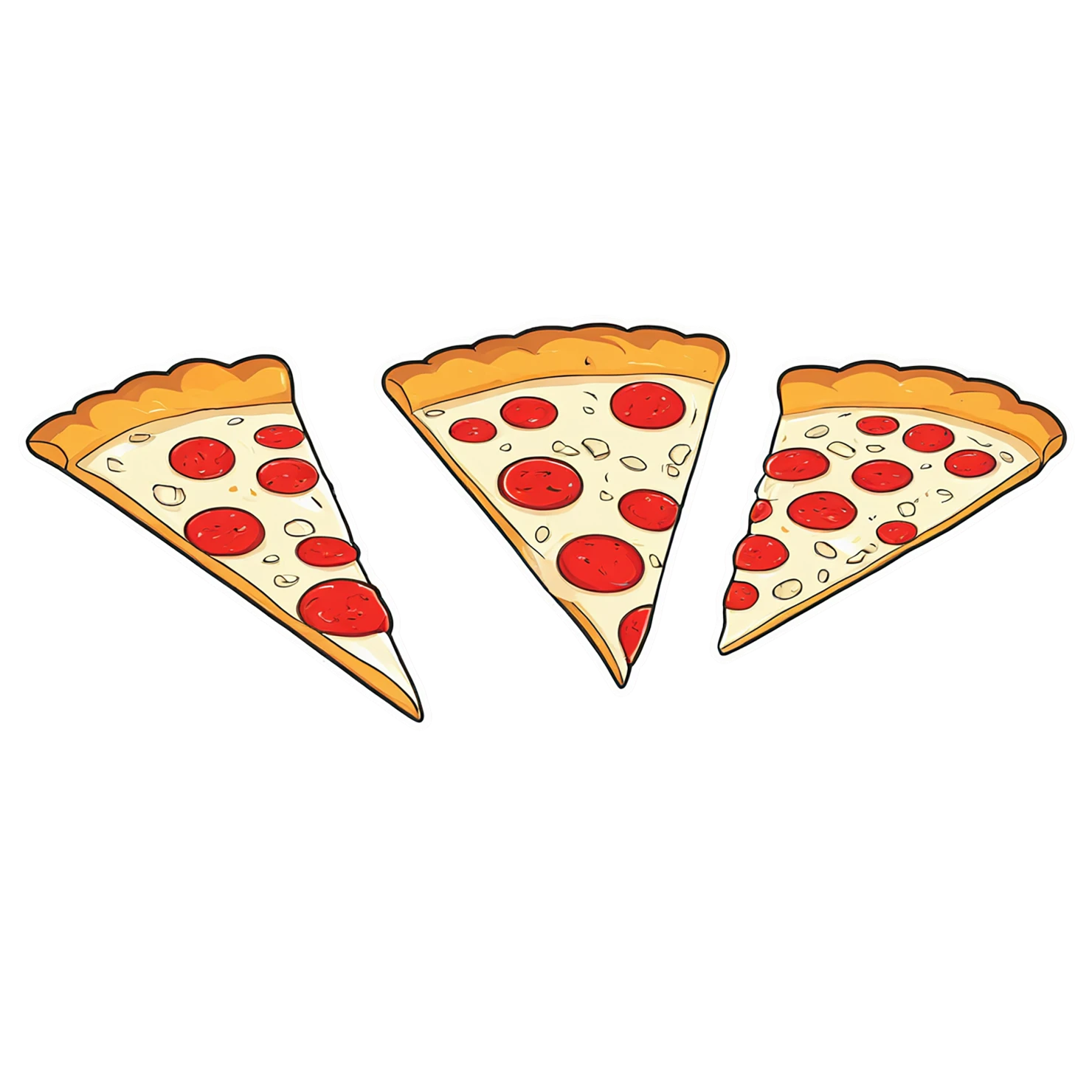 Pizza cute sticker isolated on transparent background #20432
